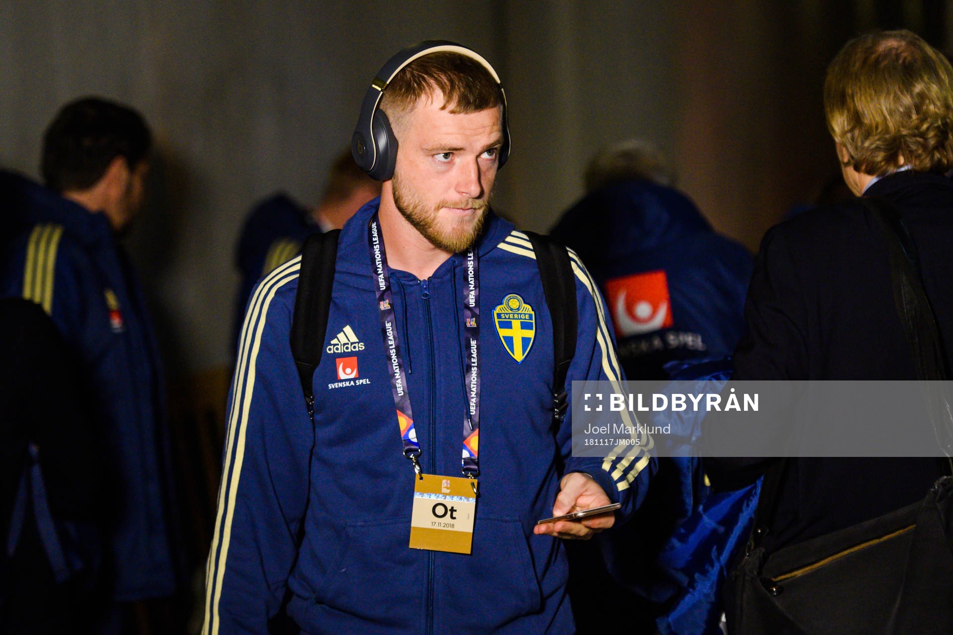 John Guidetti of Sweden arrives at the arena