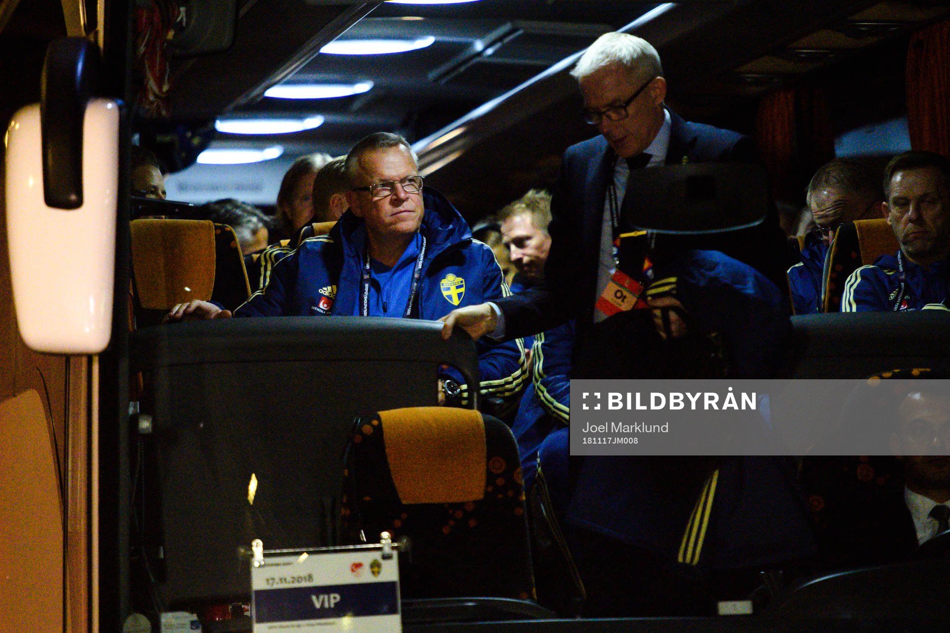 Head coach Janne Andersson of Sweden arrives at the arena
