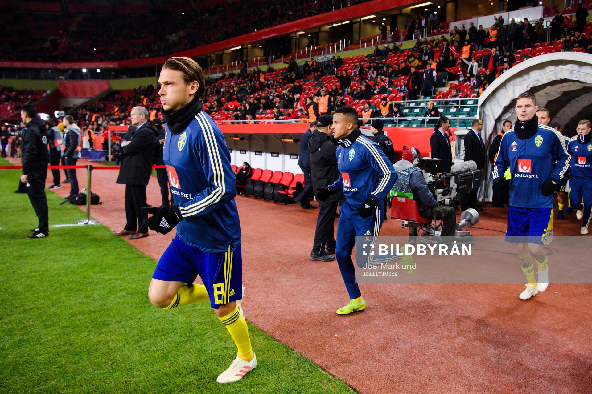 Albin Ekdal, Martin Olsson and Mikael Lustig of Sweden