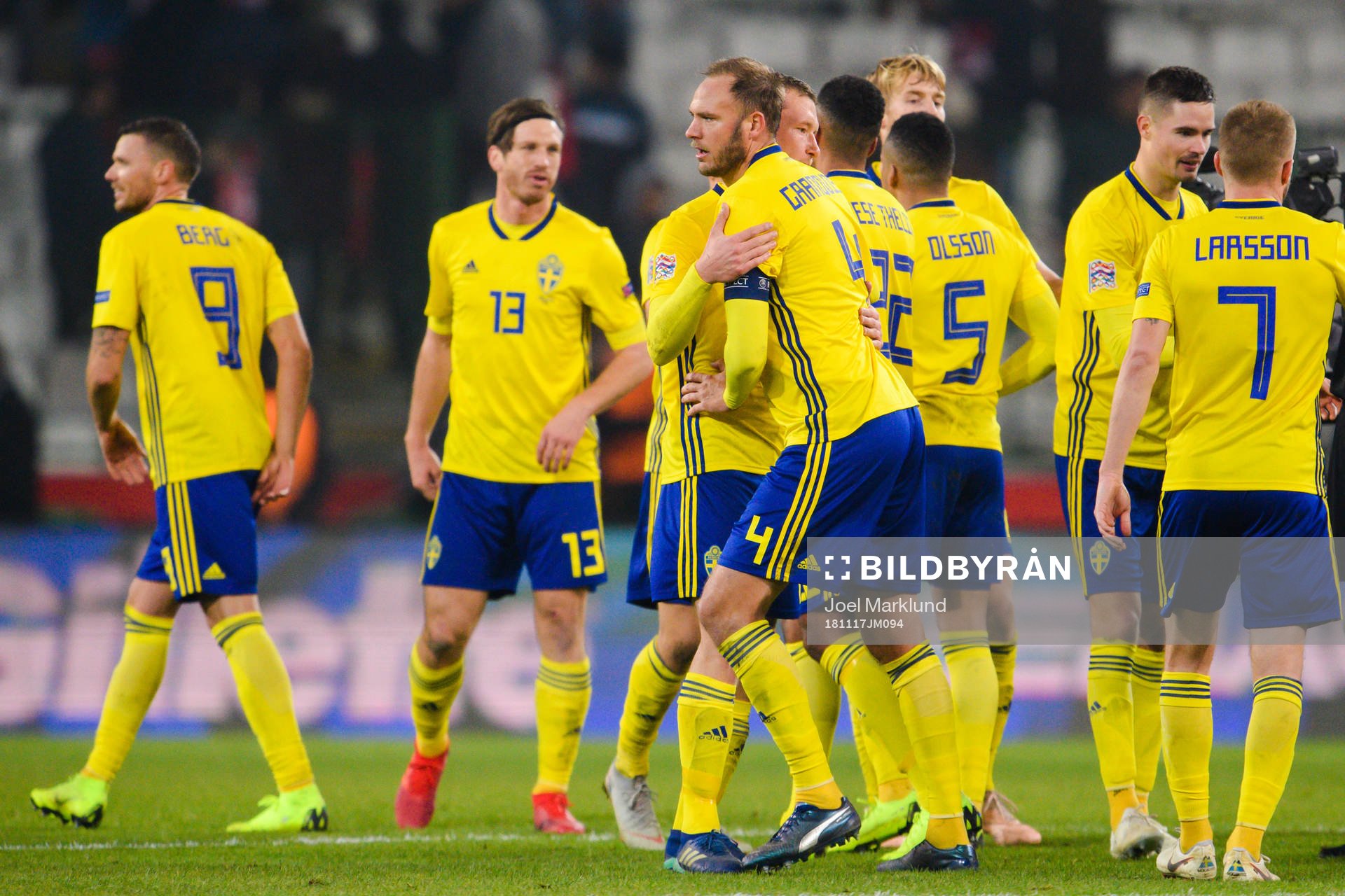 Jakob Johansson and Andreas Granqvist of Sweden celebrates