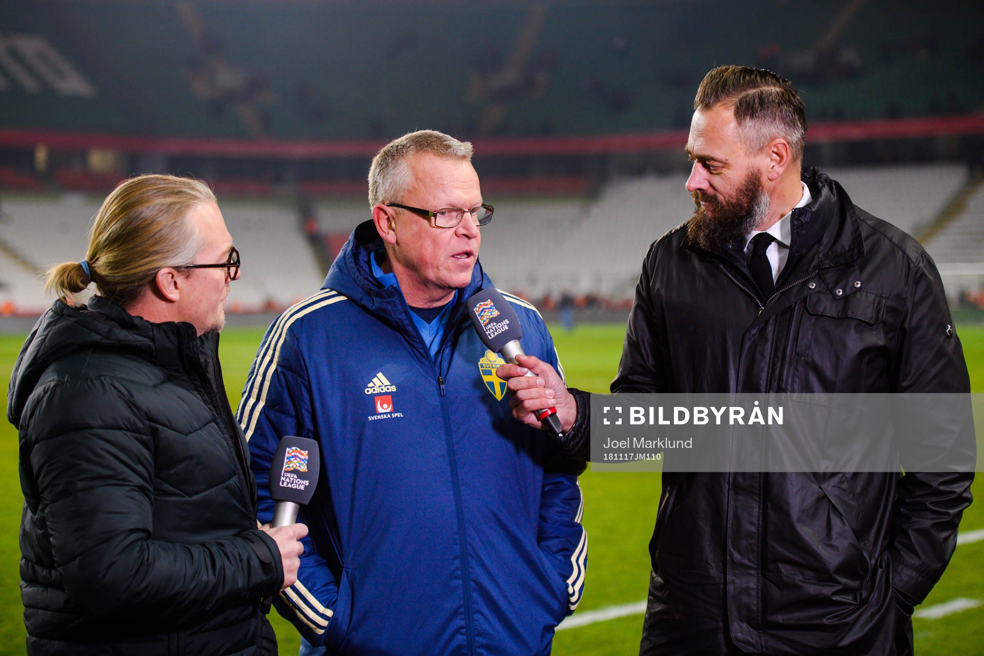 Mattias Tjernström, head coach Janne Andersson of Sweden