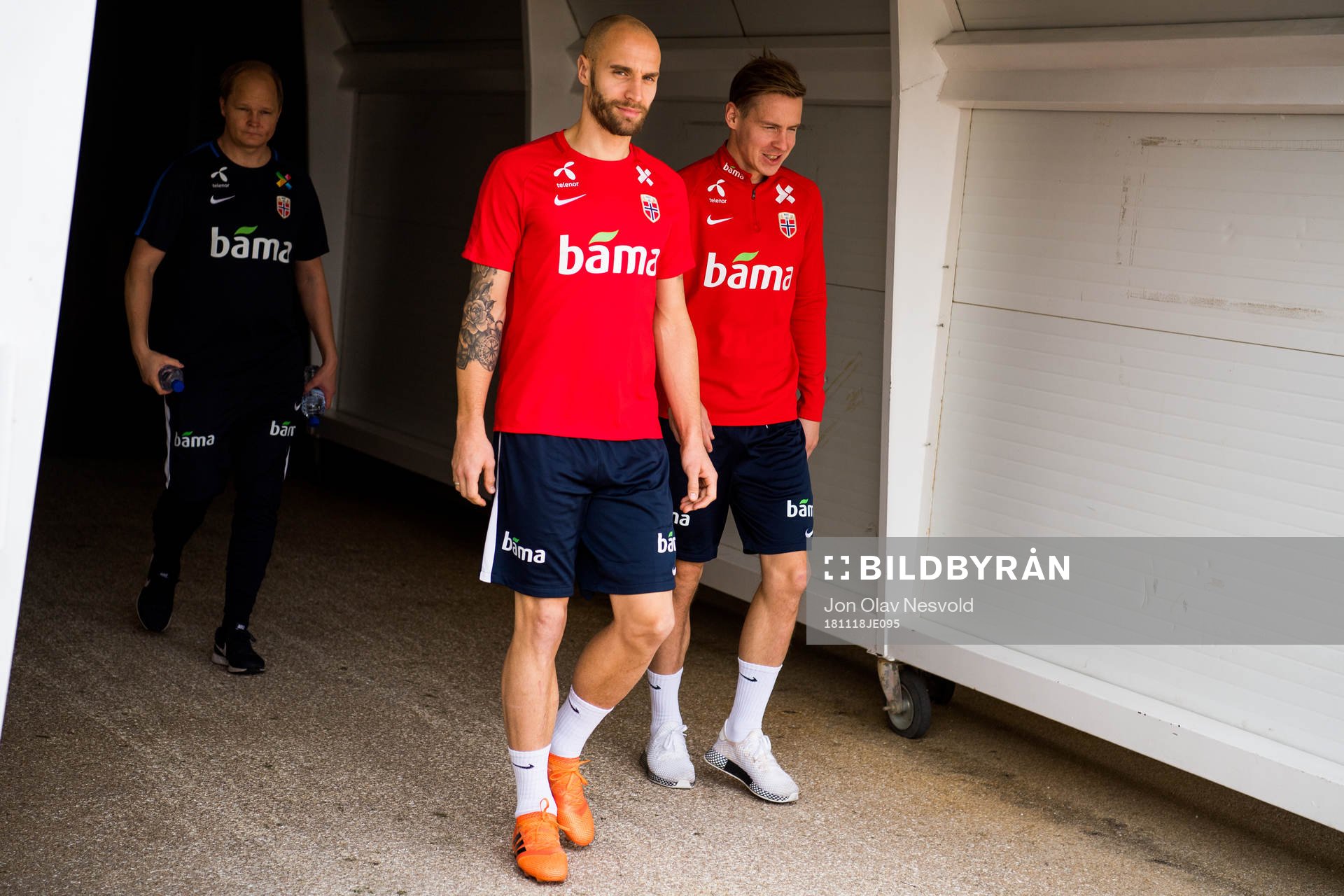 Tore Reginiussen and Stefan Johansen of Norway