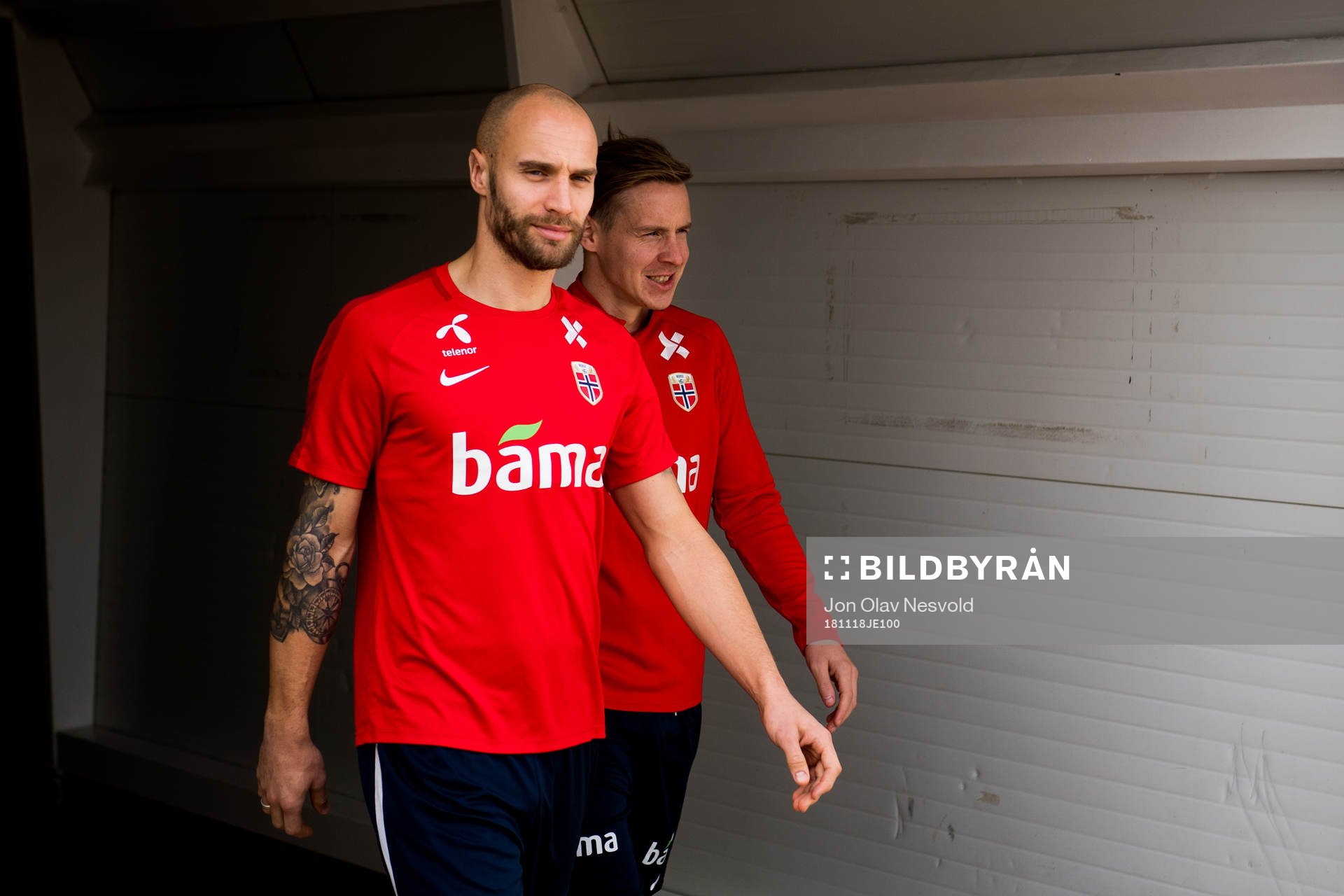 Tore Reginiussen and Stefan Johansen of Norway