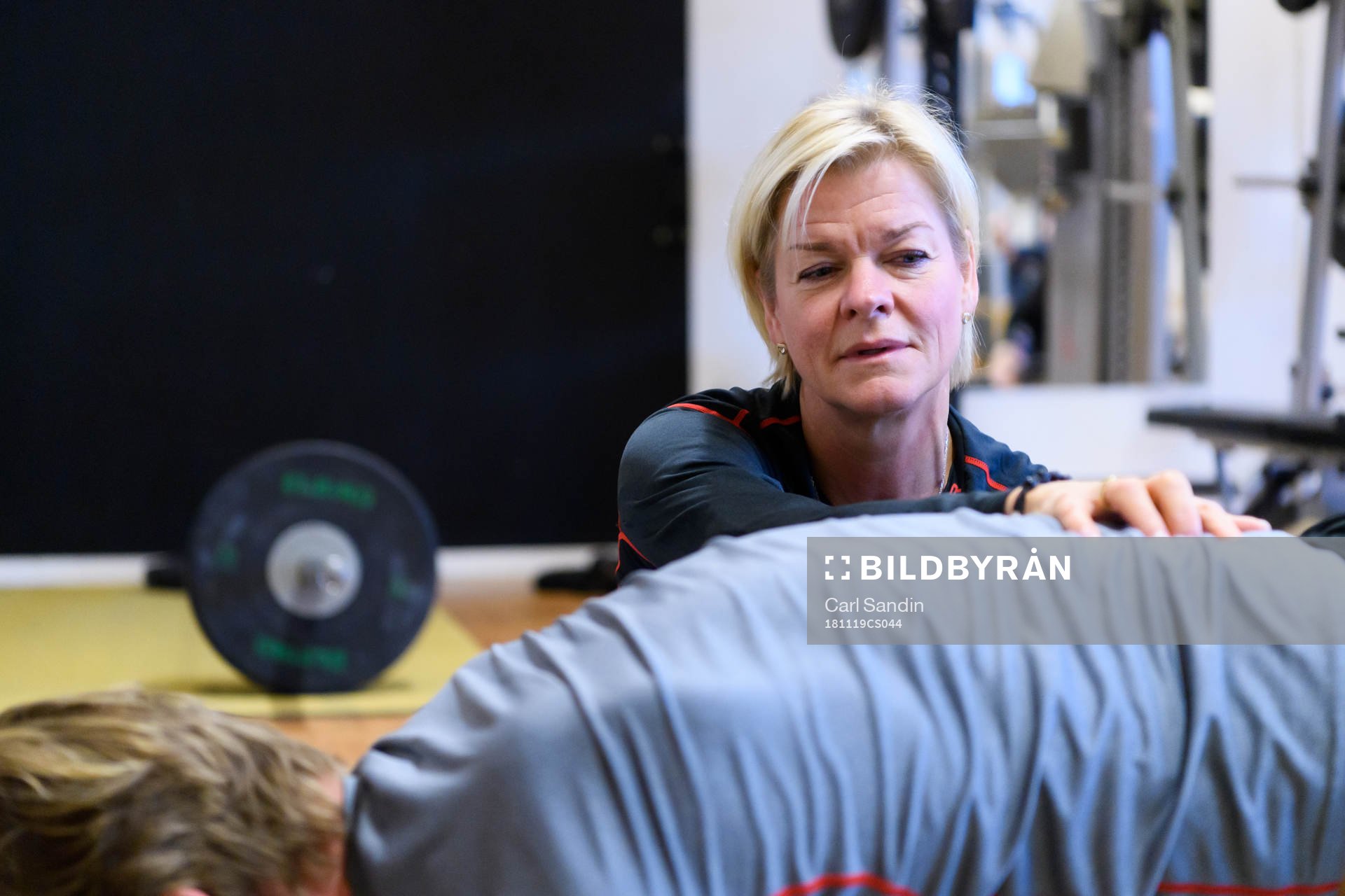 Frölundas rehabkoordinator Stina Hedin innan en
