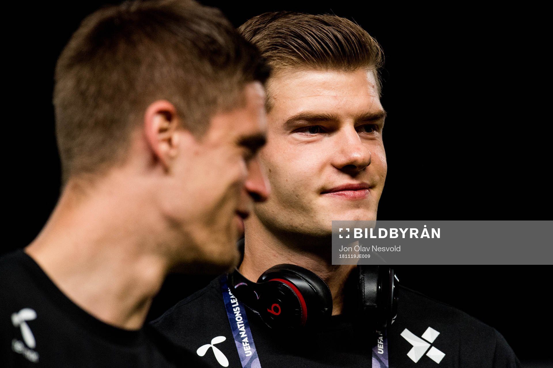 Markus Henriksen and Alexander Sørloth of Norway