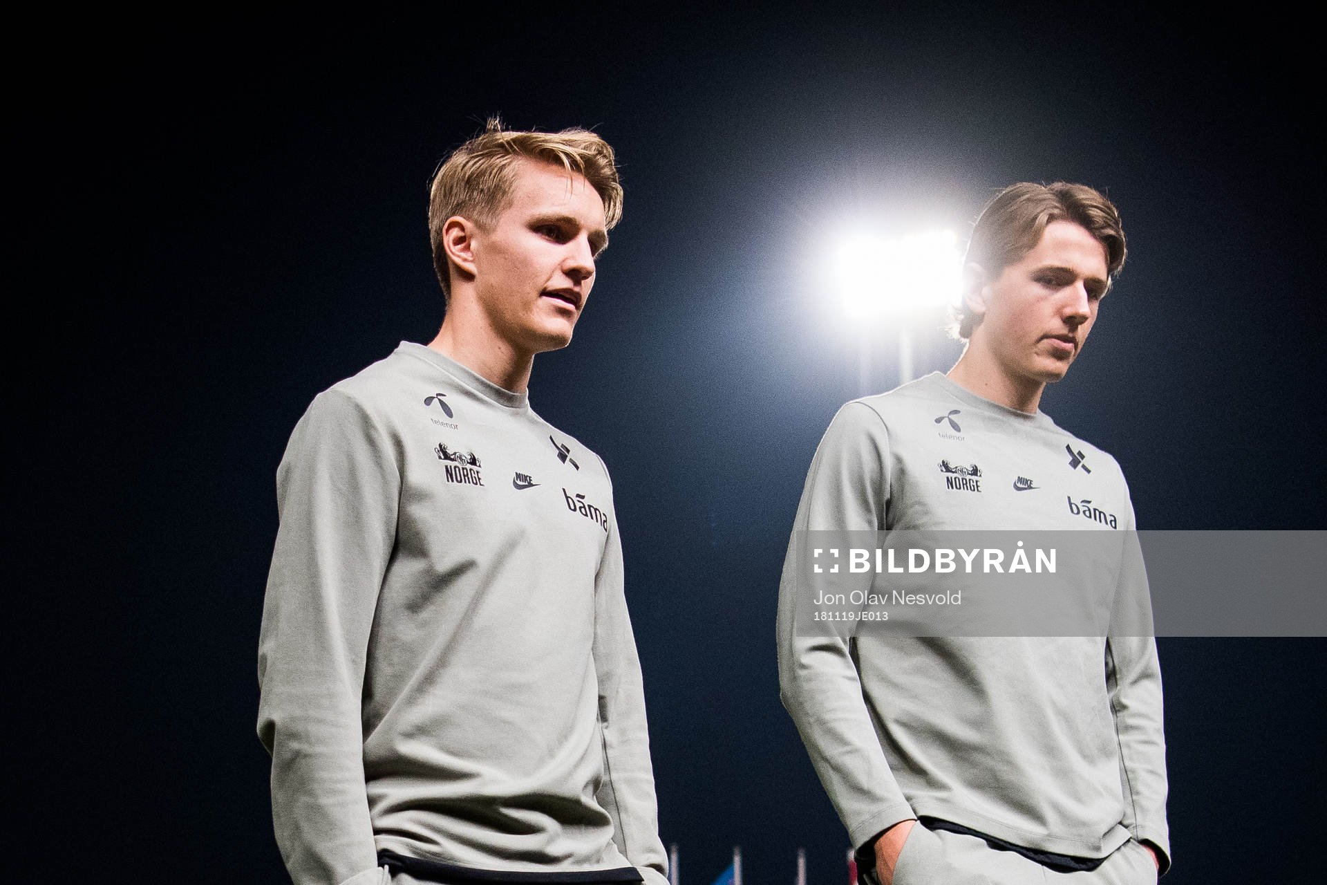 Martin Ødegaard and Sander Berge of Norway