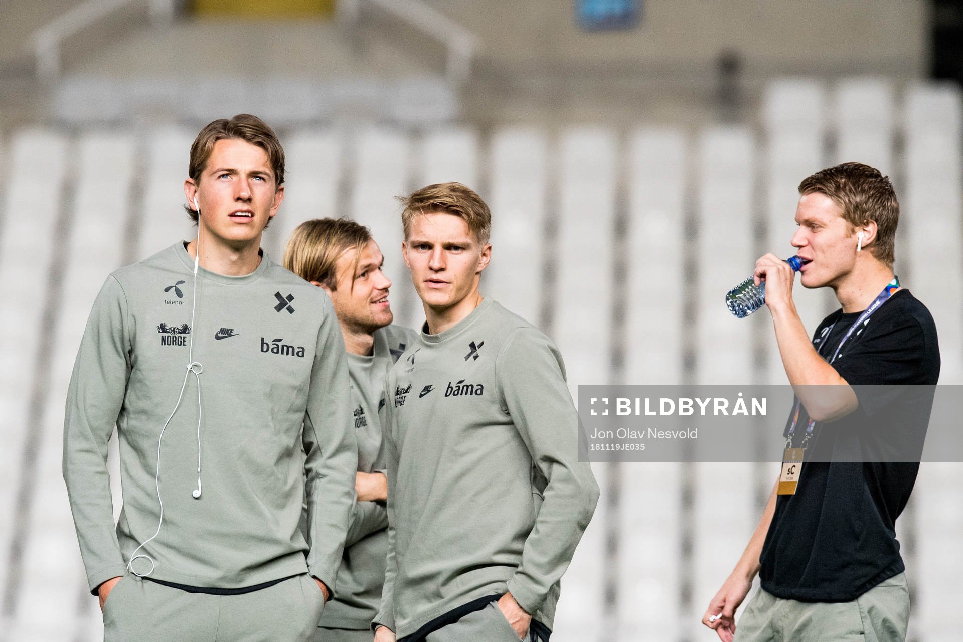Sander Berge, Iver Fossum, Martin Ødegaard and Sigurd