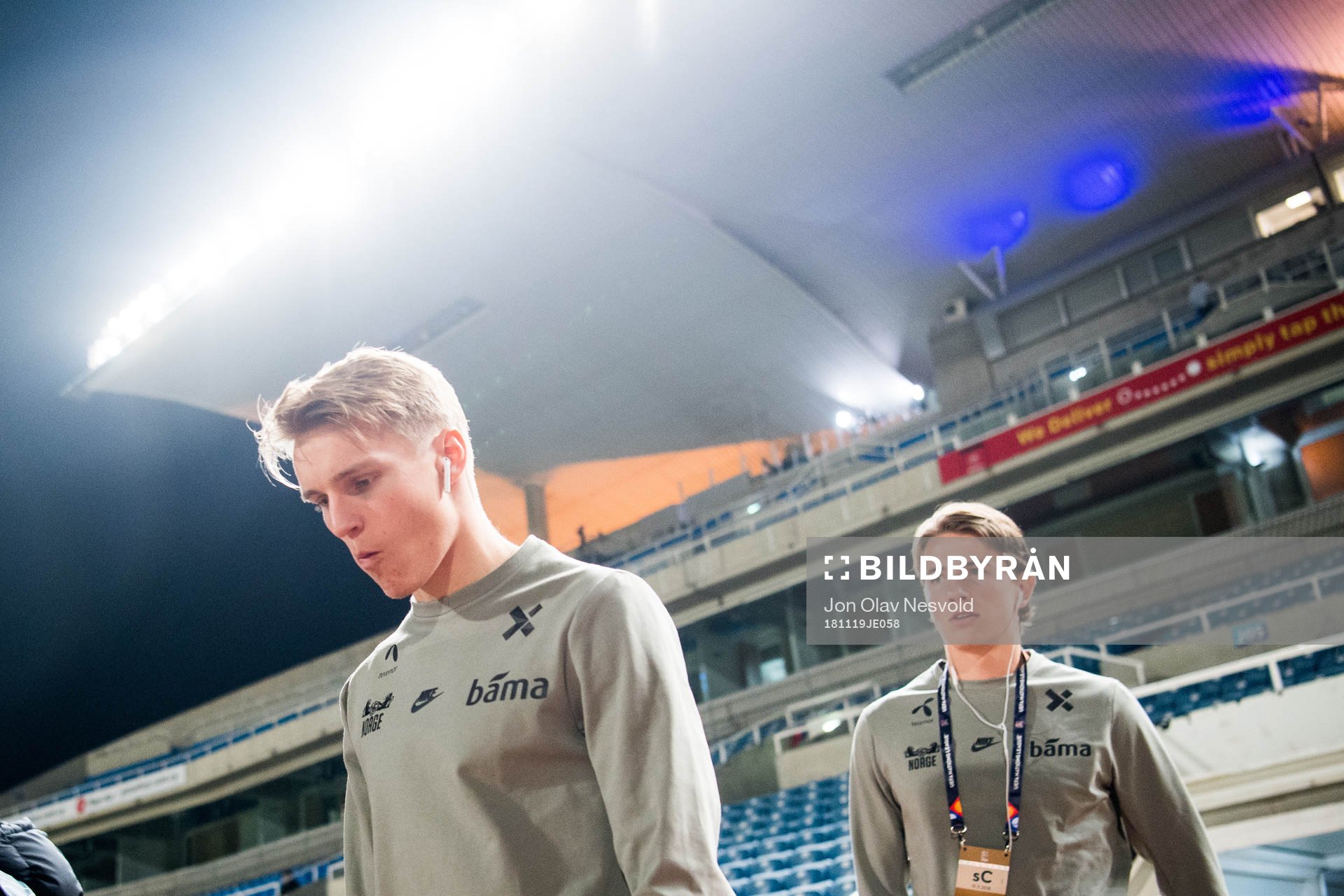 Martin Ødegaard and Sander Berge of Norway