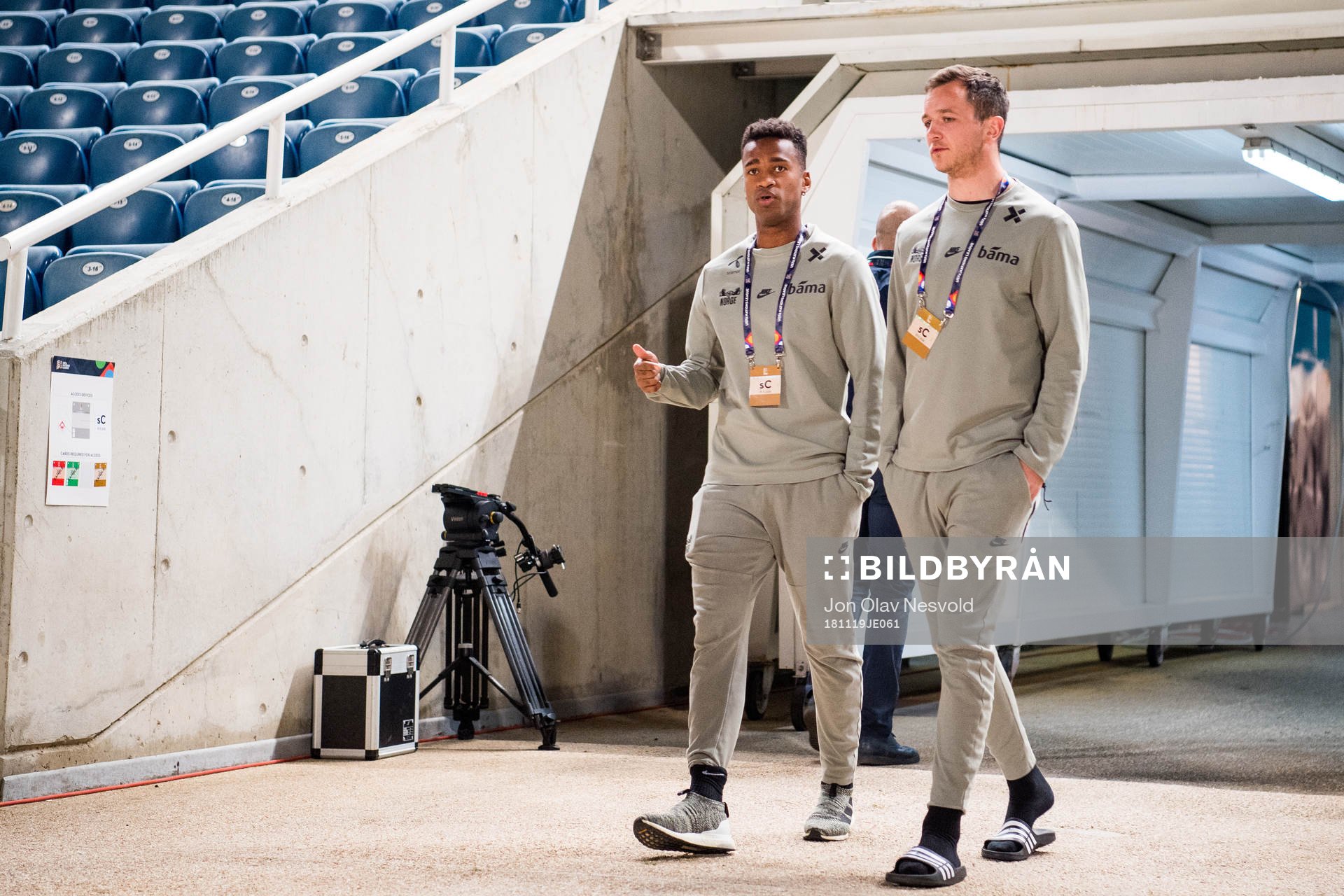 Ola Kamara and Even Hovland of Norway