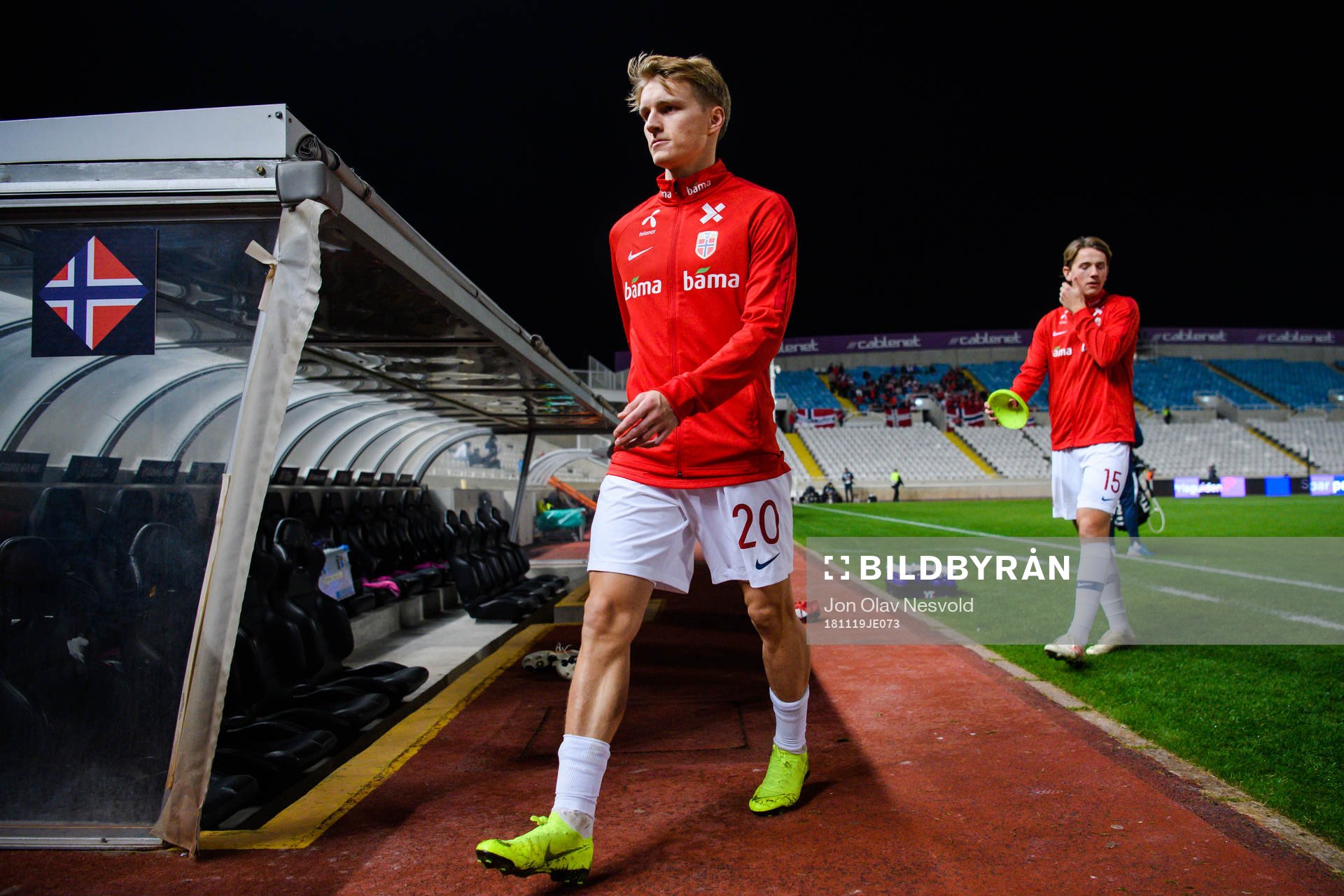 Sander Berge and Martin Ødegaard of Norway
