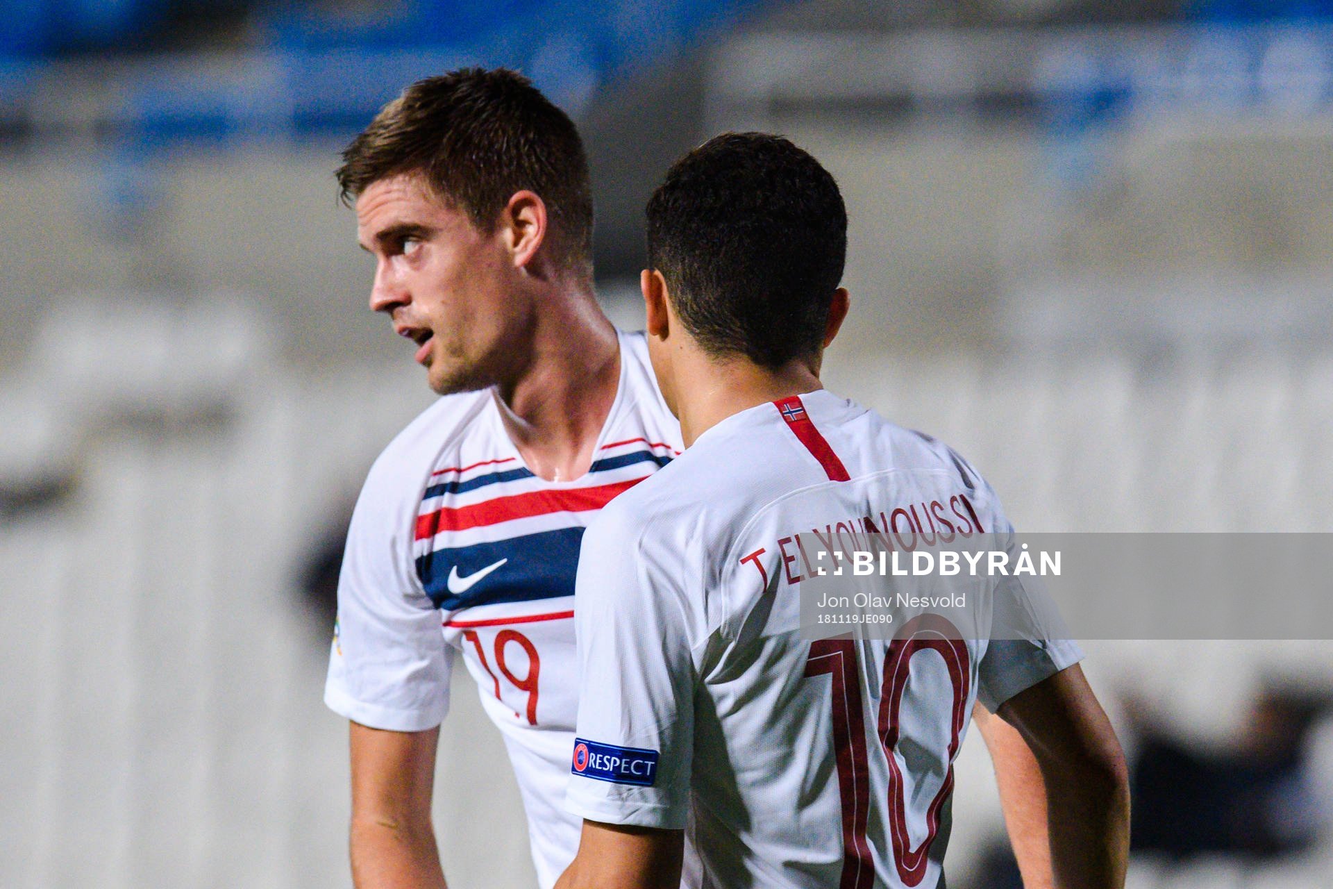 Markus Henriksen of Norway and Tarik Elyounoussi of Norway