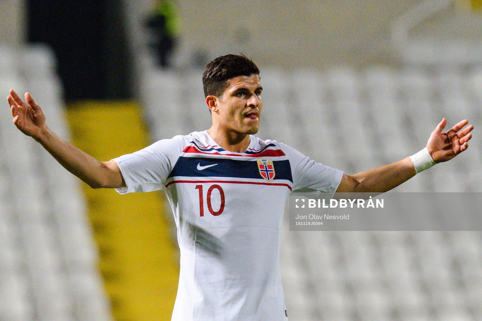 Tarik Elyounoussi of Norway reacts