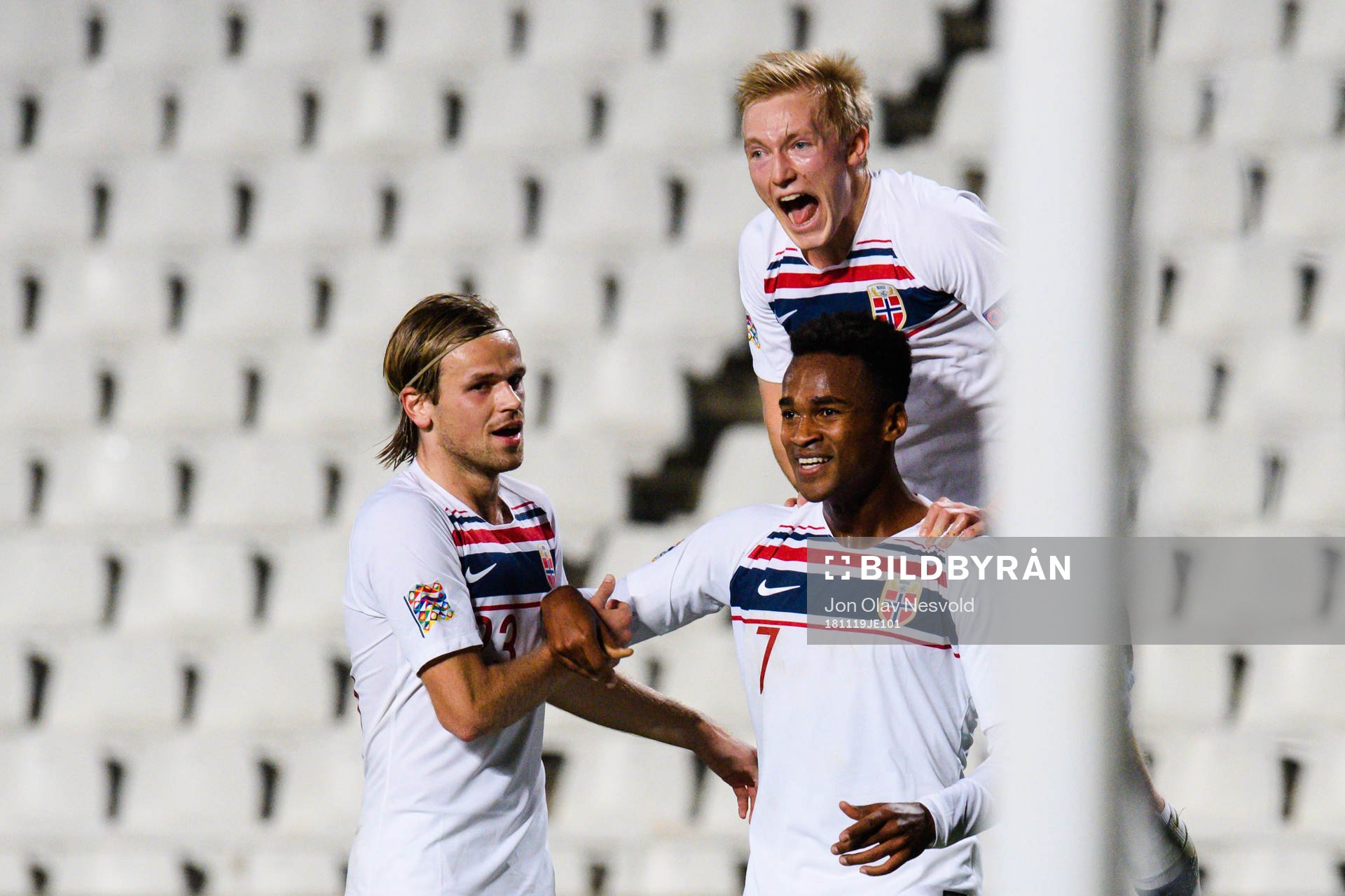 Iver Fossum, Ola Kamara and Birger Meling of Norway