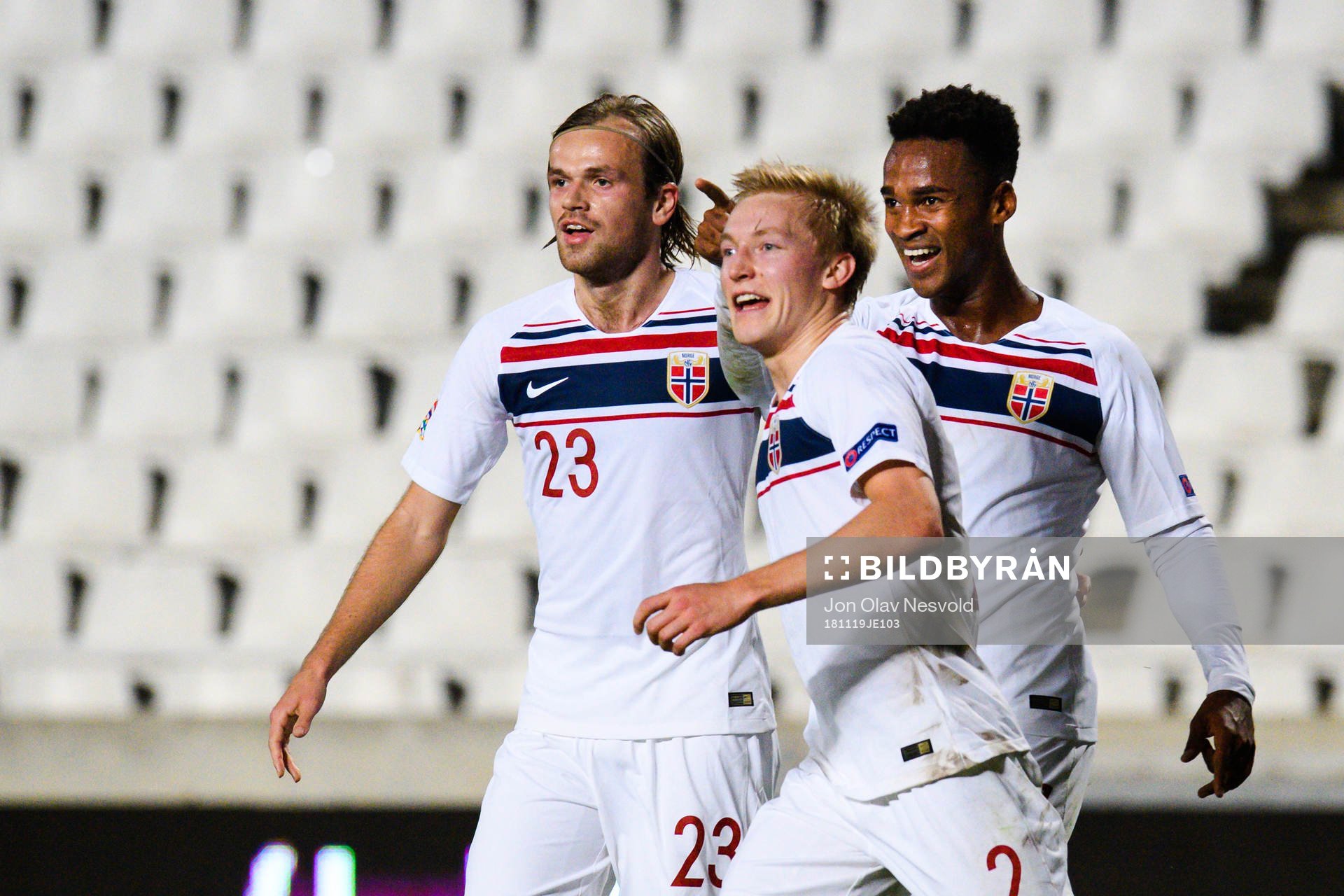 Iver Fossum, Ola Kamara and Birger Meling of Norway