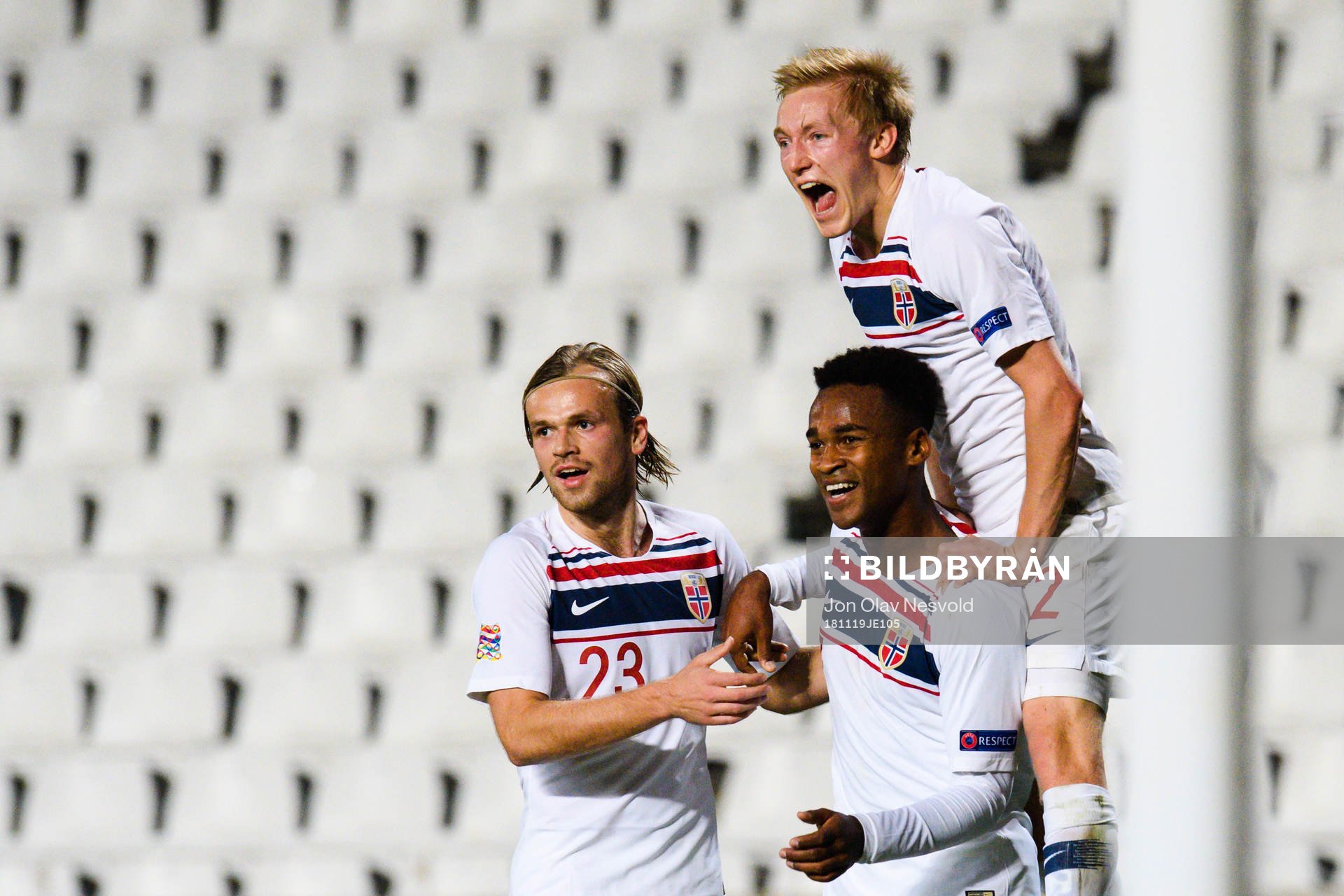 Iver Fossum, Ola Kamara and Birger Meling of Norway