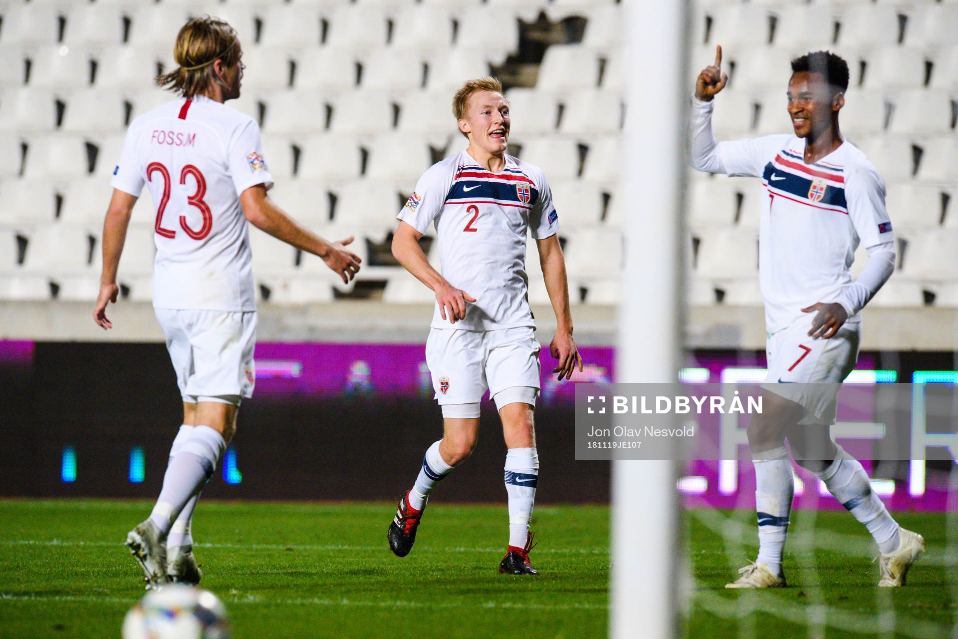 Iver Fossum, Ola Kamara and Birger Meling of Norway