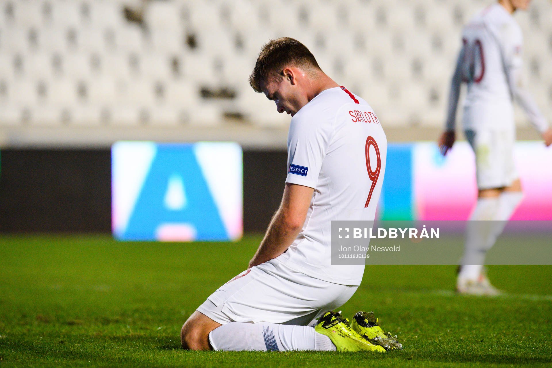 Alexander Sørloth of Norway looks dejected