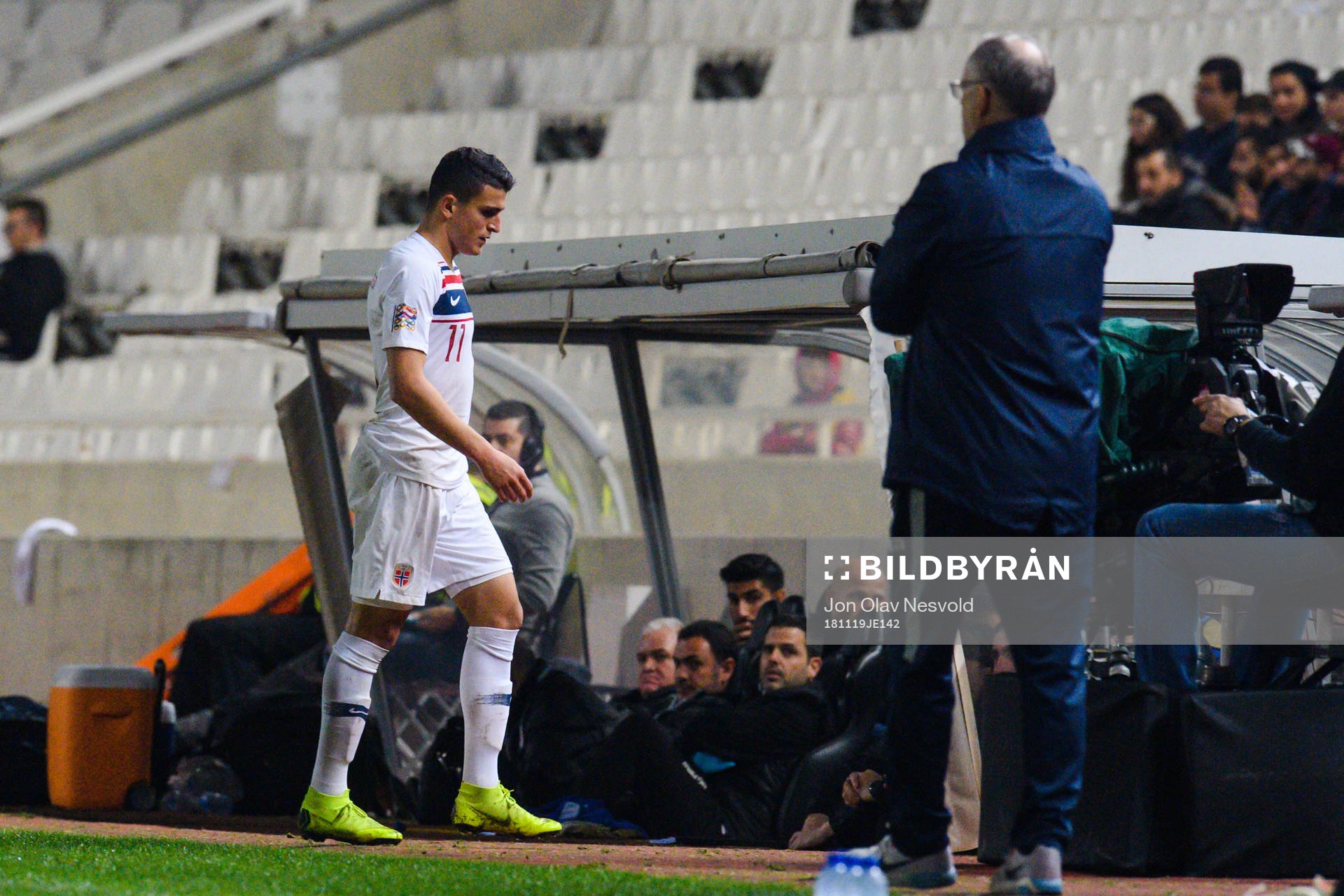 Mohamed Elyounoussi of Norway leaves the pitch