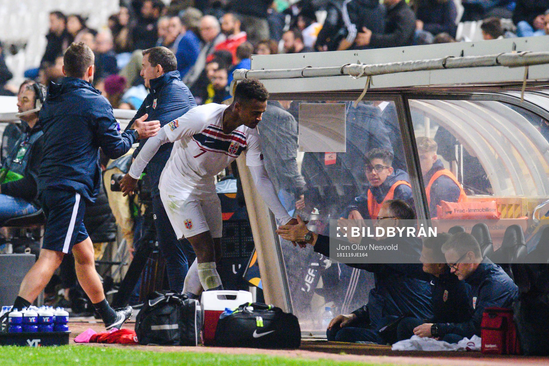 Ola Kamara of Norway leaves the pitch