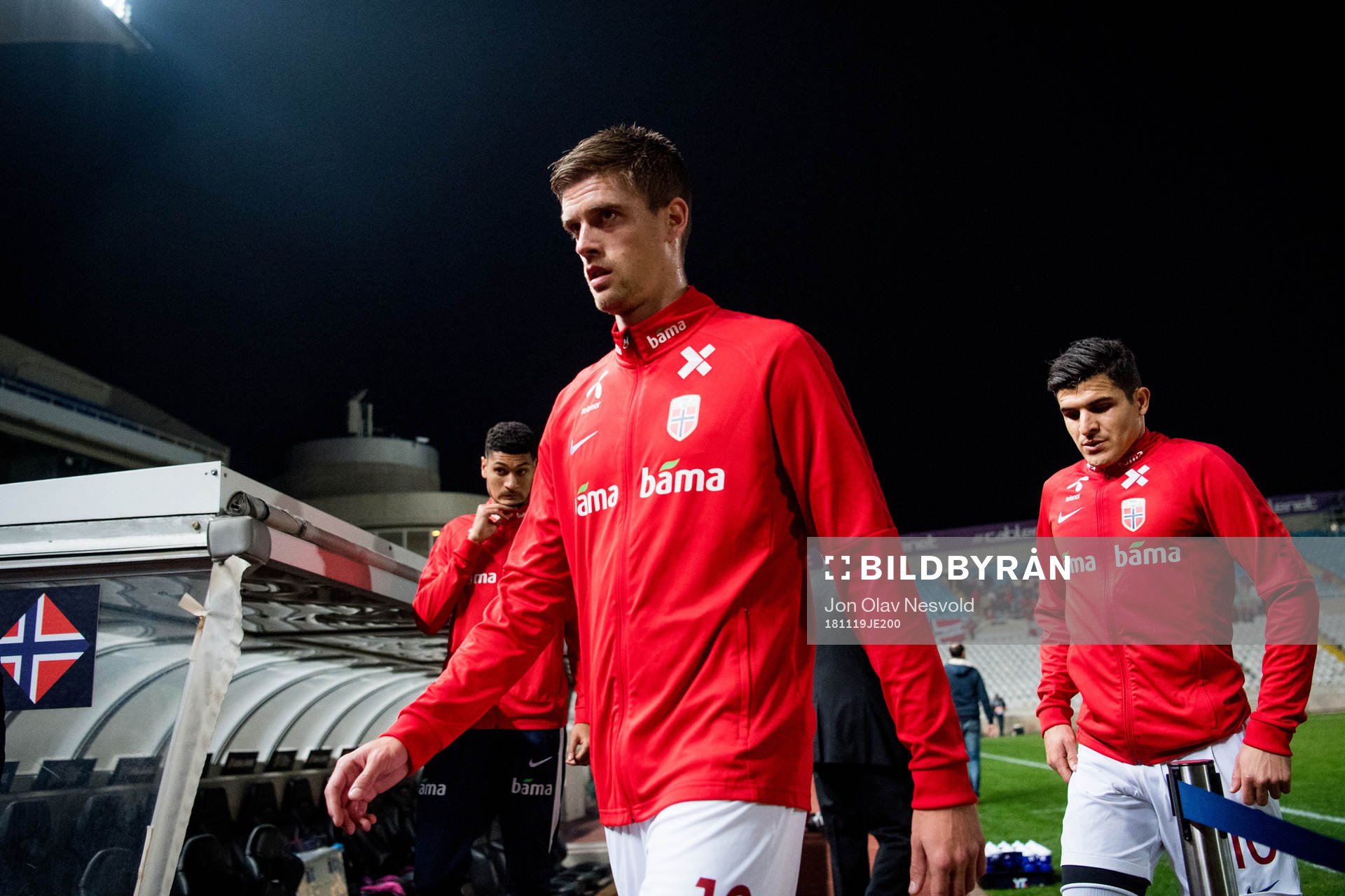 Markus Henriksen and Tarik Elyounoussi of Norway