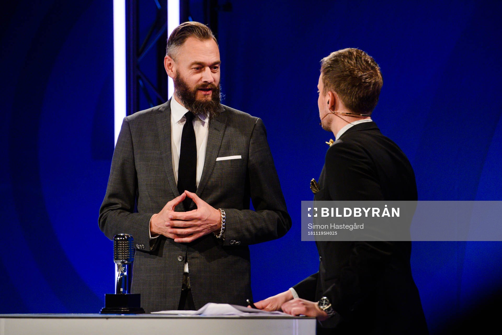 TV4 Cmores Olof Lundh under galan Allsvenskans Stora Pris den 19 november 2018 i Stockholm