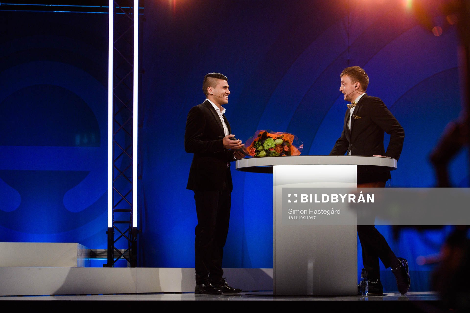 Häckens Paulinho utsedd till Årets MVP, most valuable player, och TV4 Cmores Axel Pileby under galan Allsvenskans Stora Pris den 19 november 2018 i Stockholm