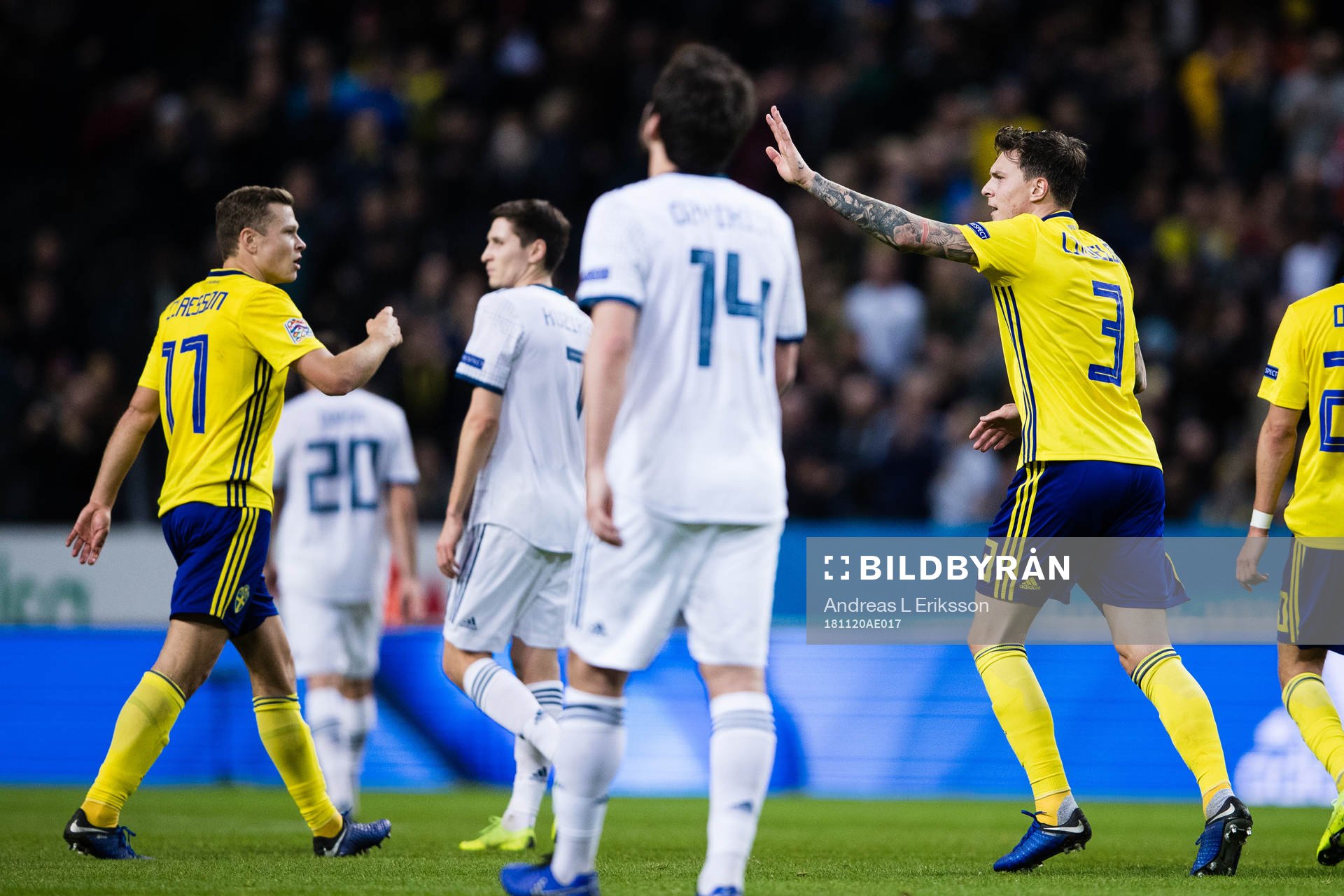 Victor Nilsson Lindelöf of Sweden celebrates