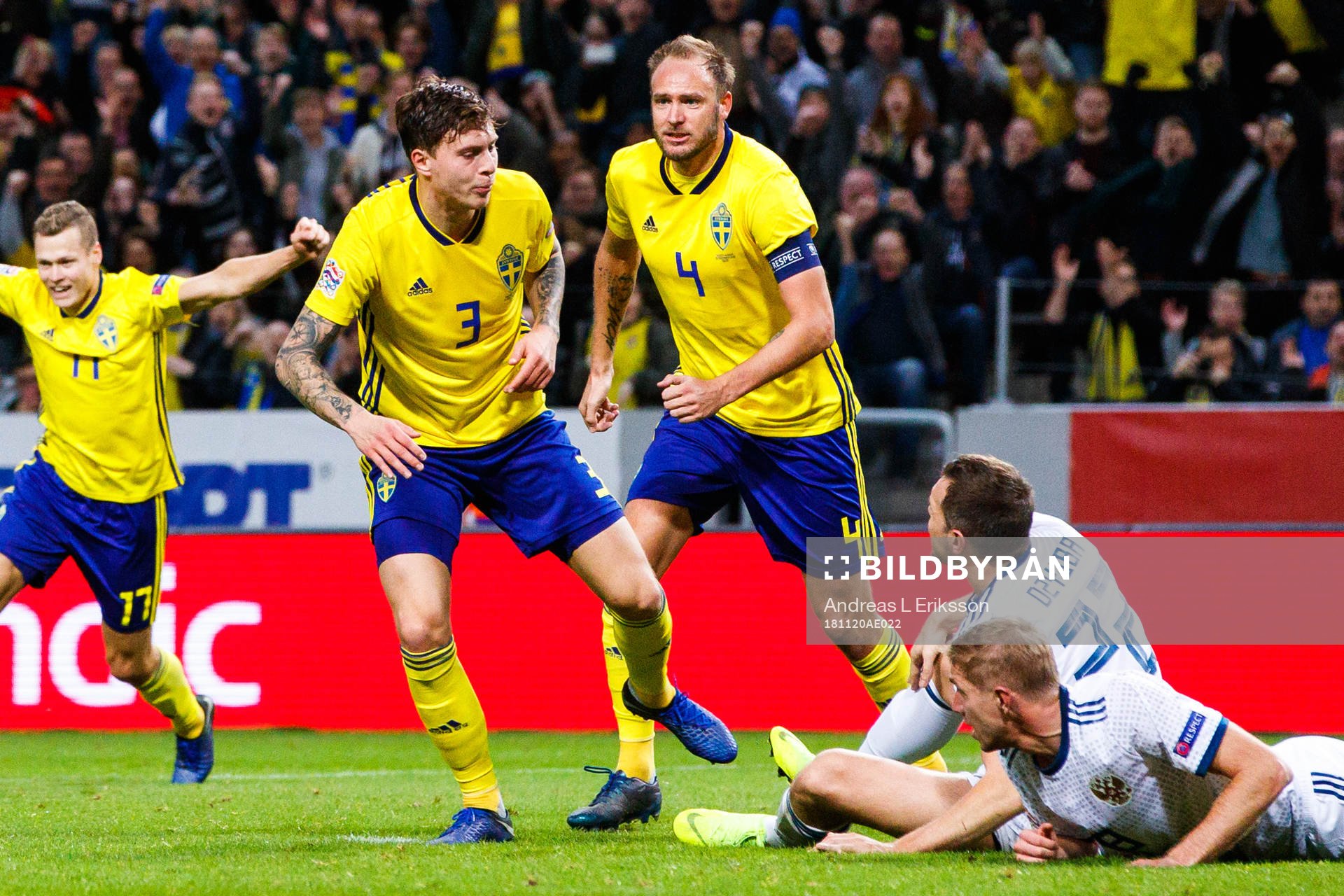 Victor Nilsson Lindelöf, Andreas Granqvist of Sweden and