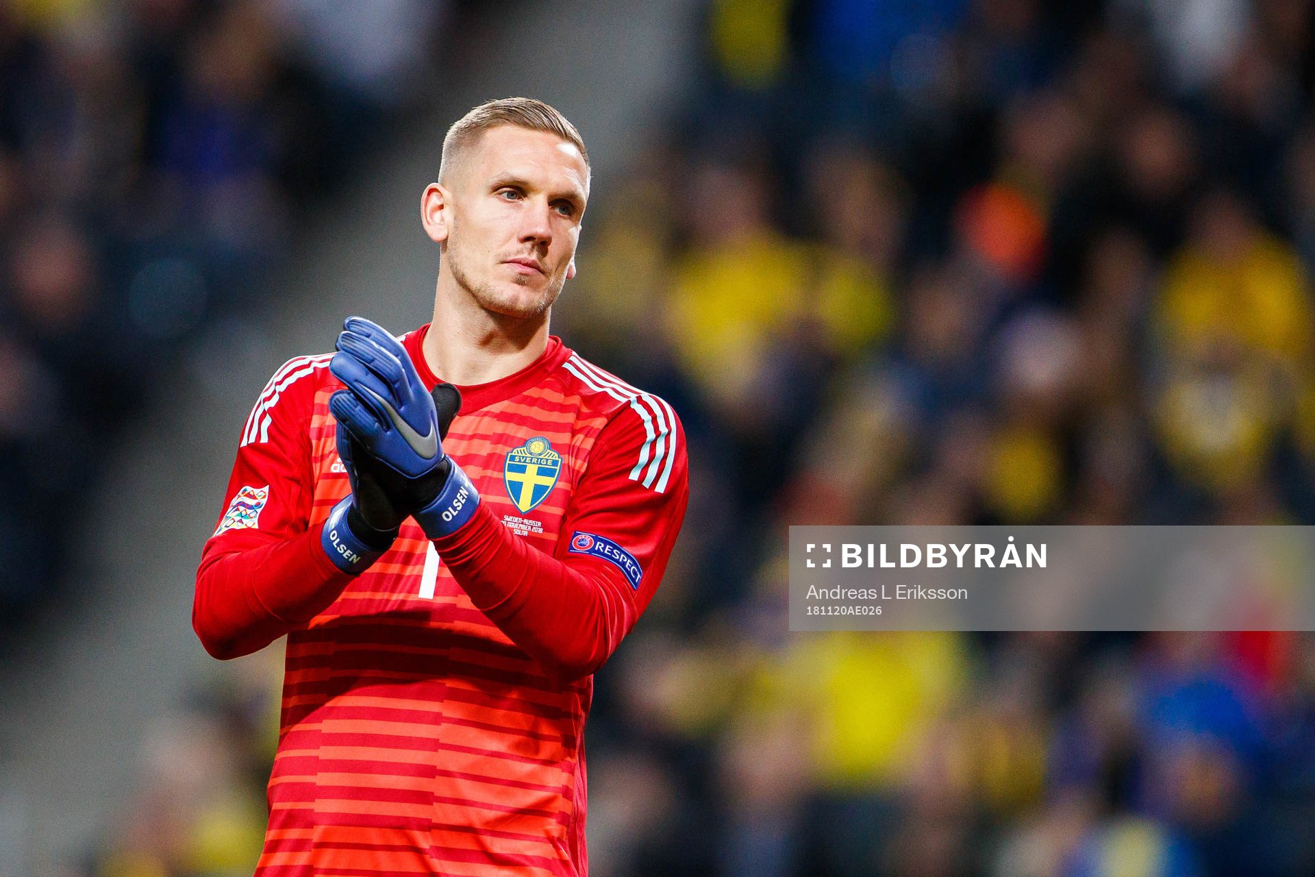 Goalkeeper Robin Olsen of Sweden