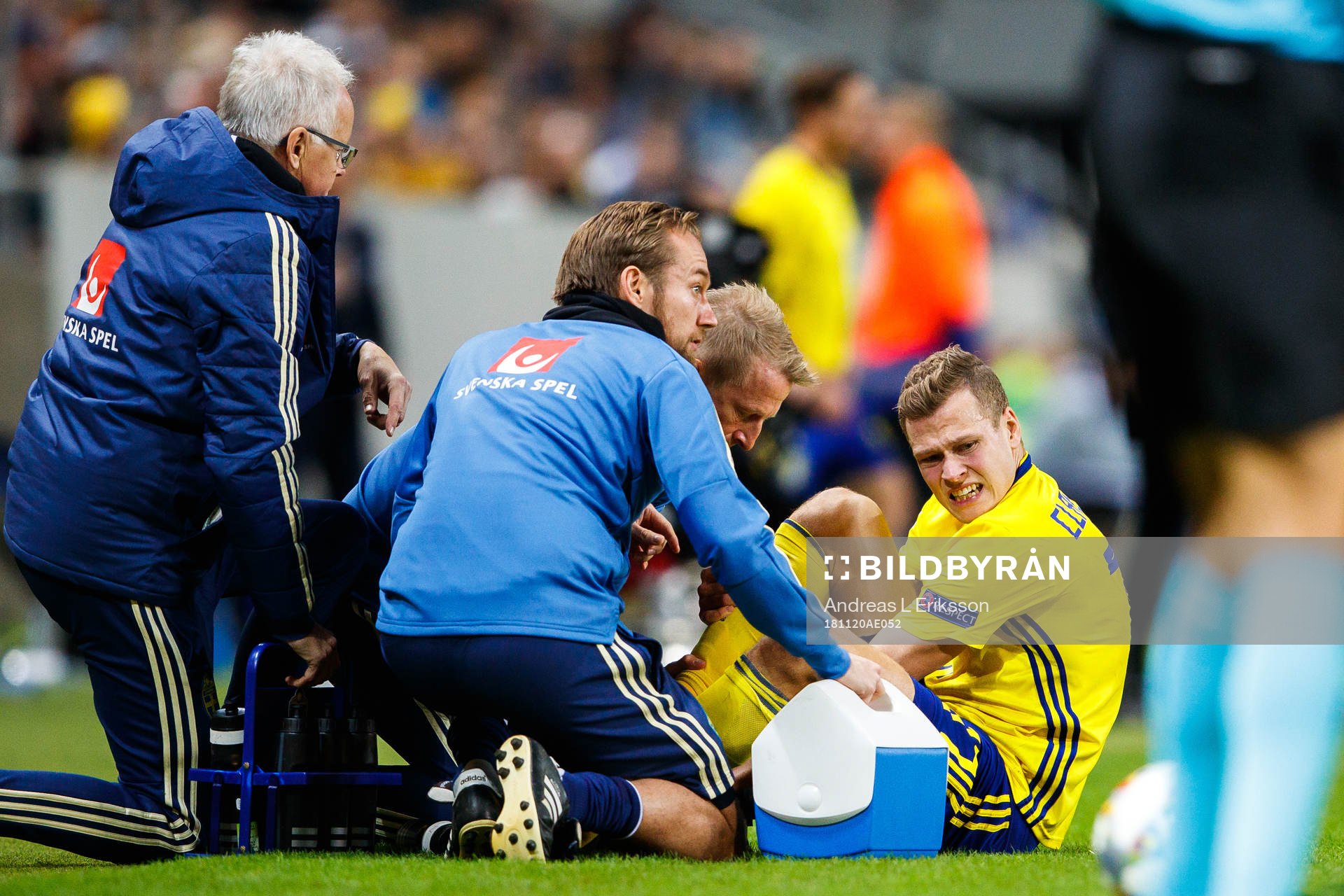 Viktor Claesson of Sweden is in pain