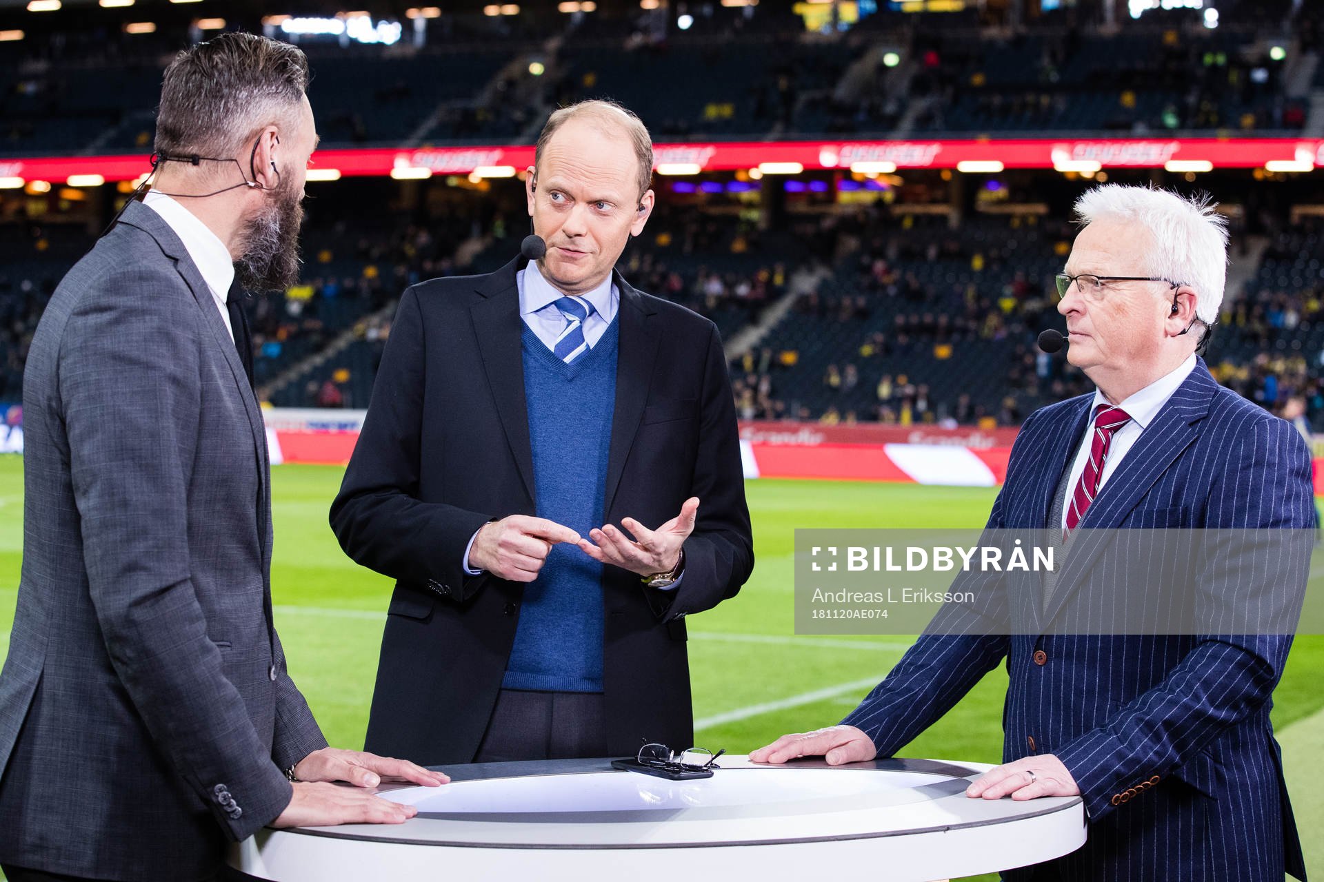 Olof Lundh, Lasse Granqvist and Hasse Backe of Cmore a head