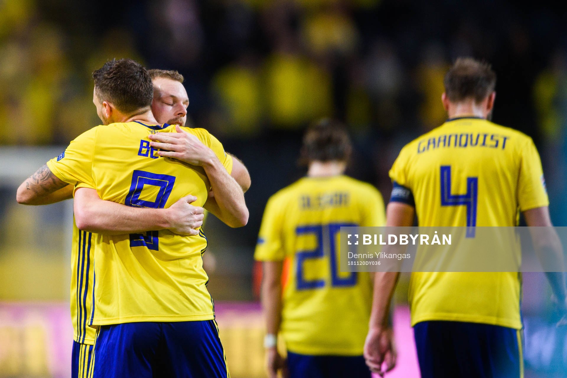 Marcus Berg and Sebastian Larsson of Sweden celebrates