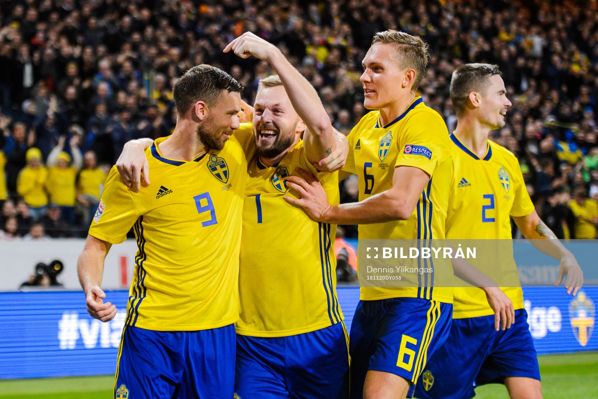 Marcus Berg, Sebastian Larsson, Ludwig Augustinsson and