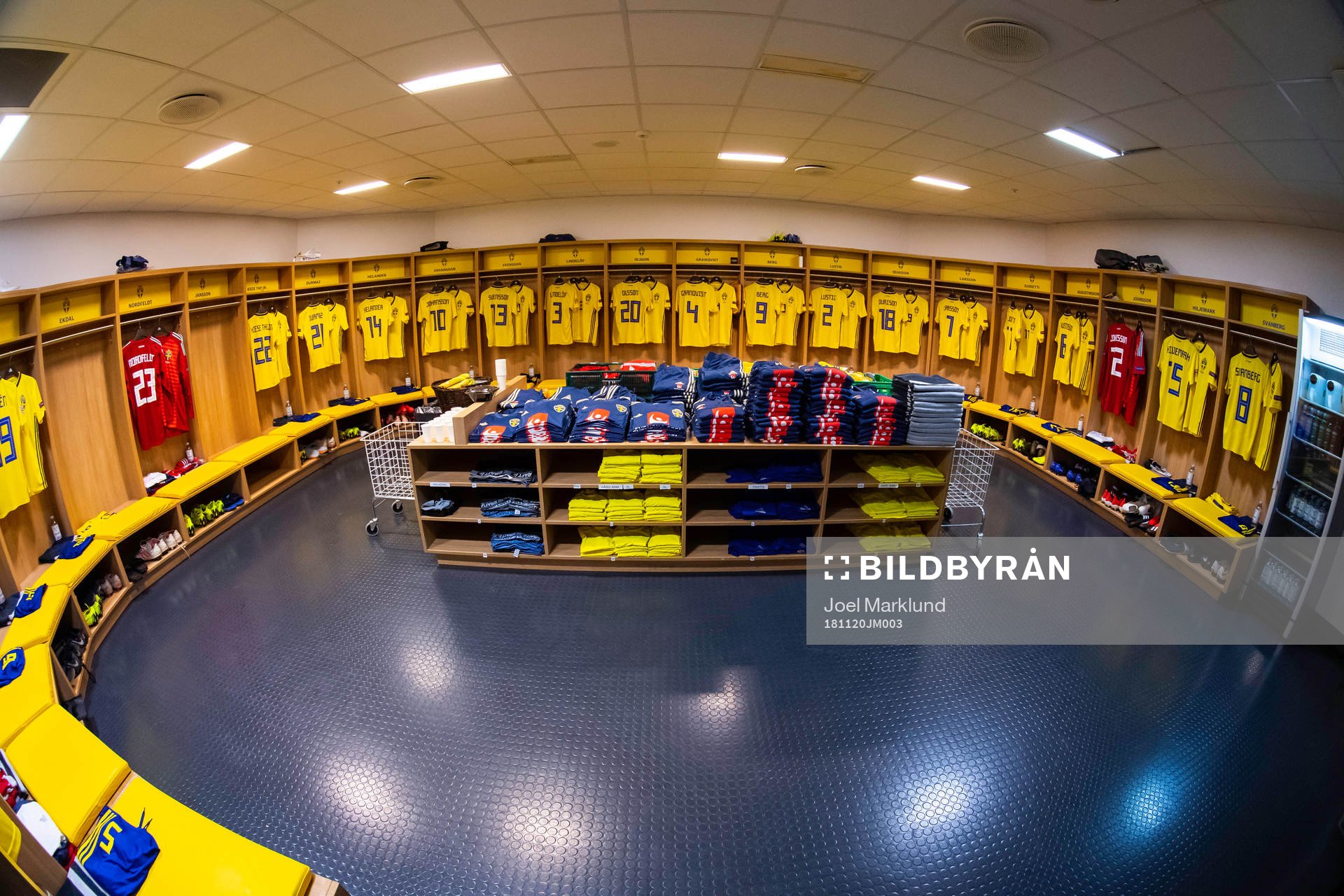 General view of team Sweden's dressing room prior to the