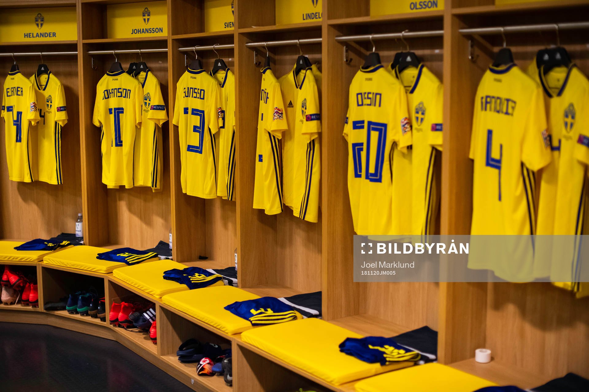 The jerseys of Filip Helander, Jakob Johansson, Gustav