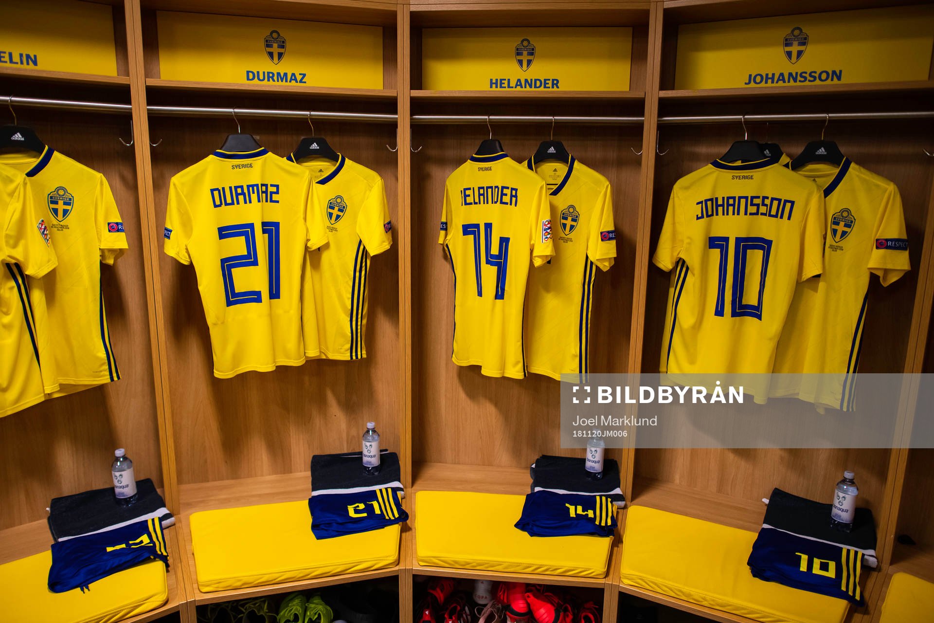 The jerseys of Jimmy Durmaz, Filip Helander and Jakob