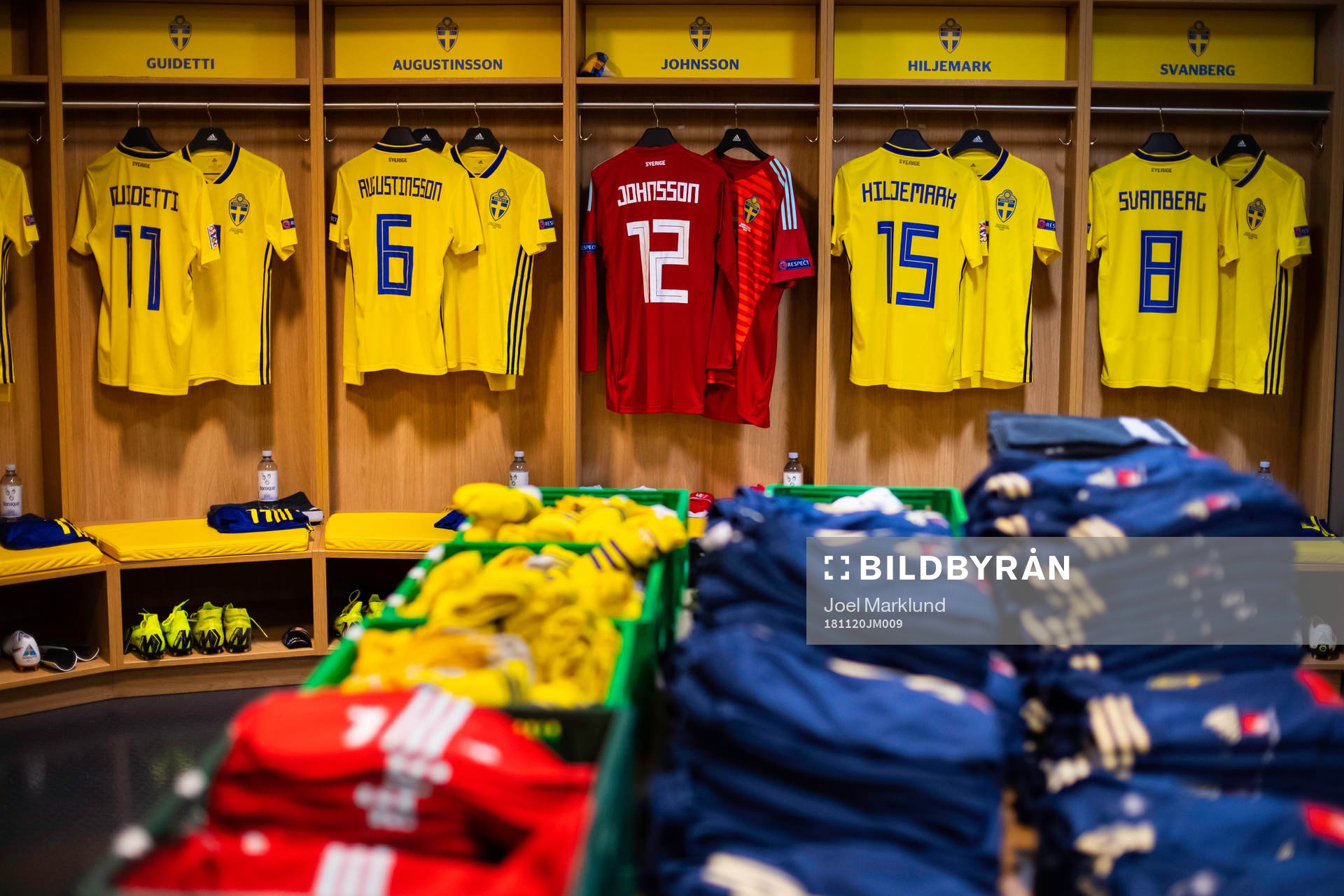 The jerseys of John Guidetti, Ludwig Augustinsson,