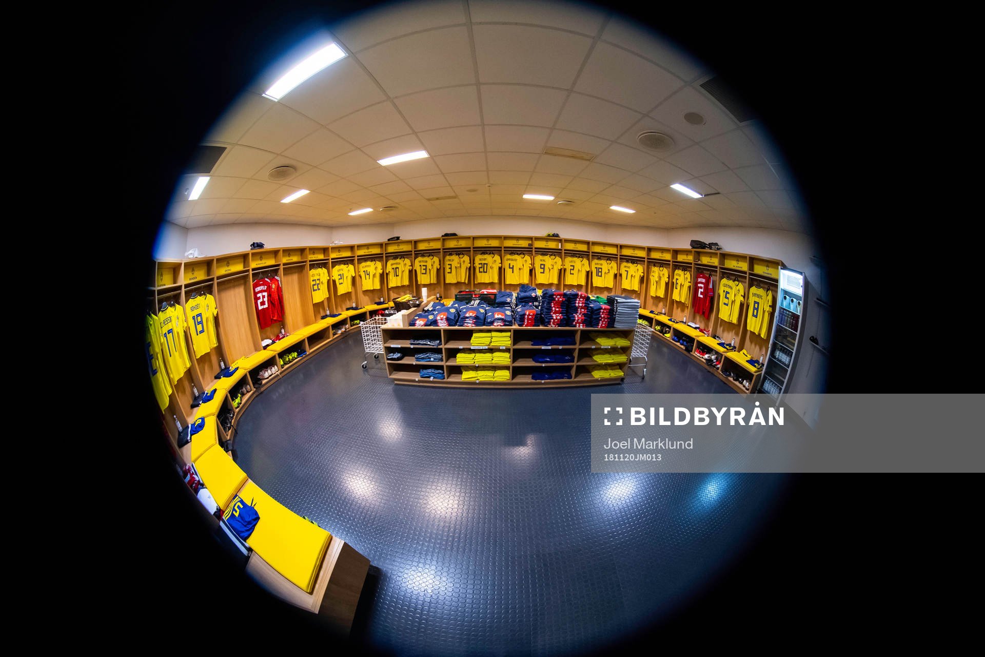 General view of team Sweden's dressing room prior to the