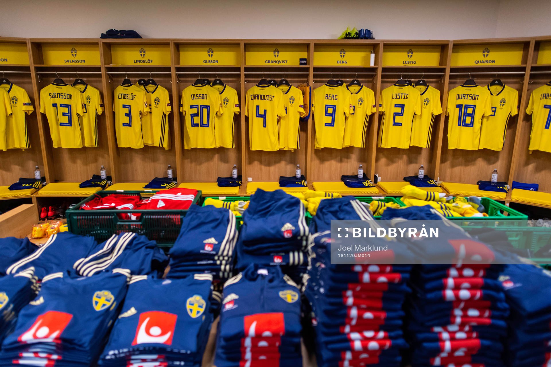 General view of team Sweden's dressing room prior to the
