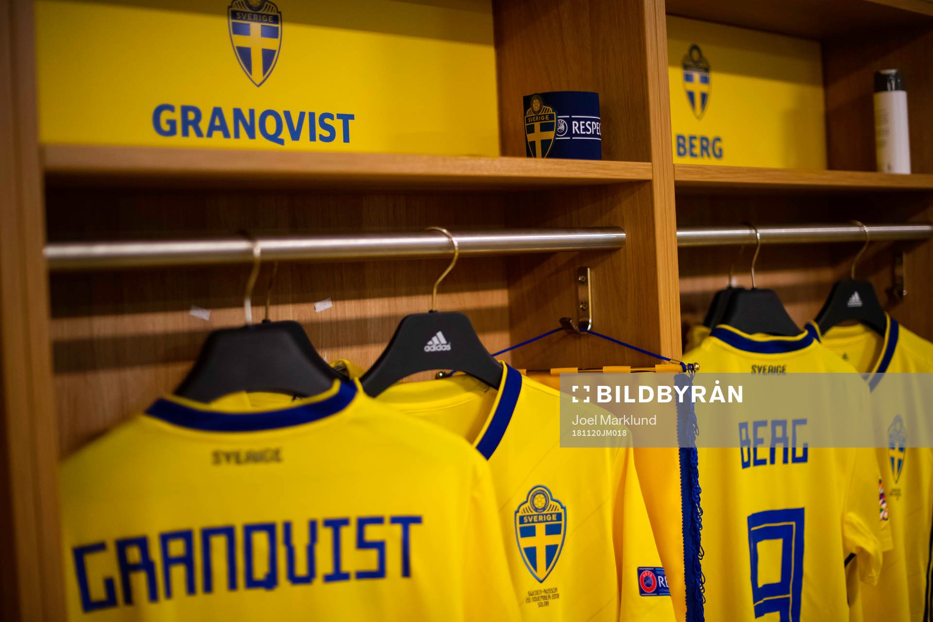 A captains armband next to the jersey of Andreas Granqvist