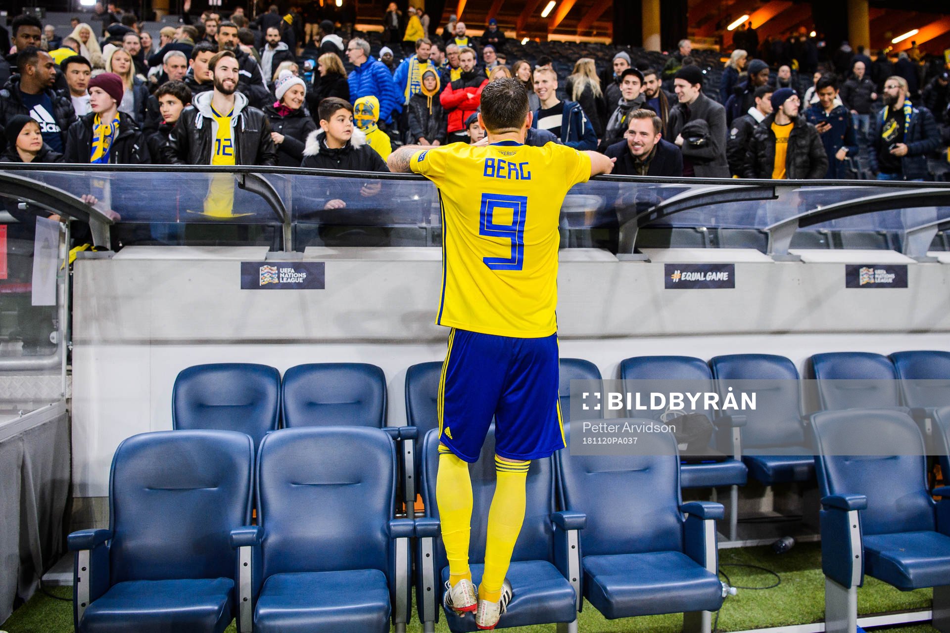 Marcus Berg of Sweden celebrates with supporters