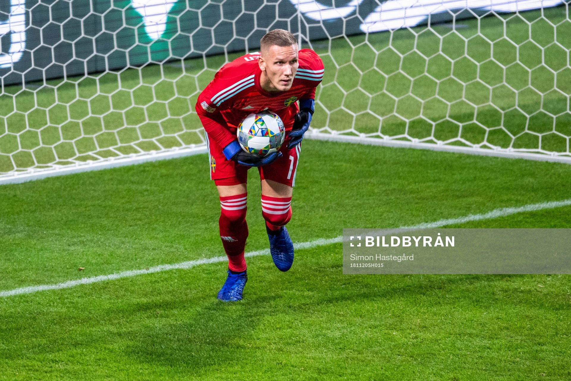 Goalkeeper Robin Olsen of Sweden
