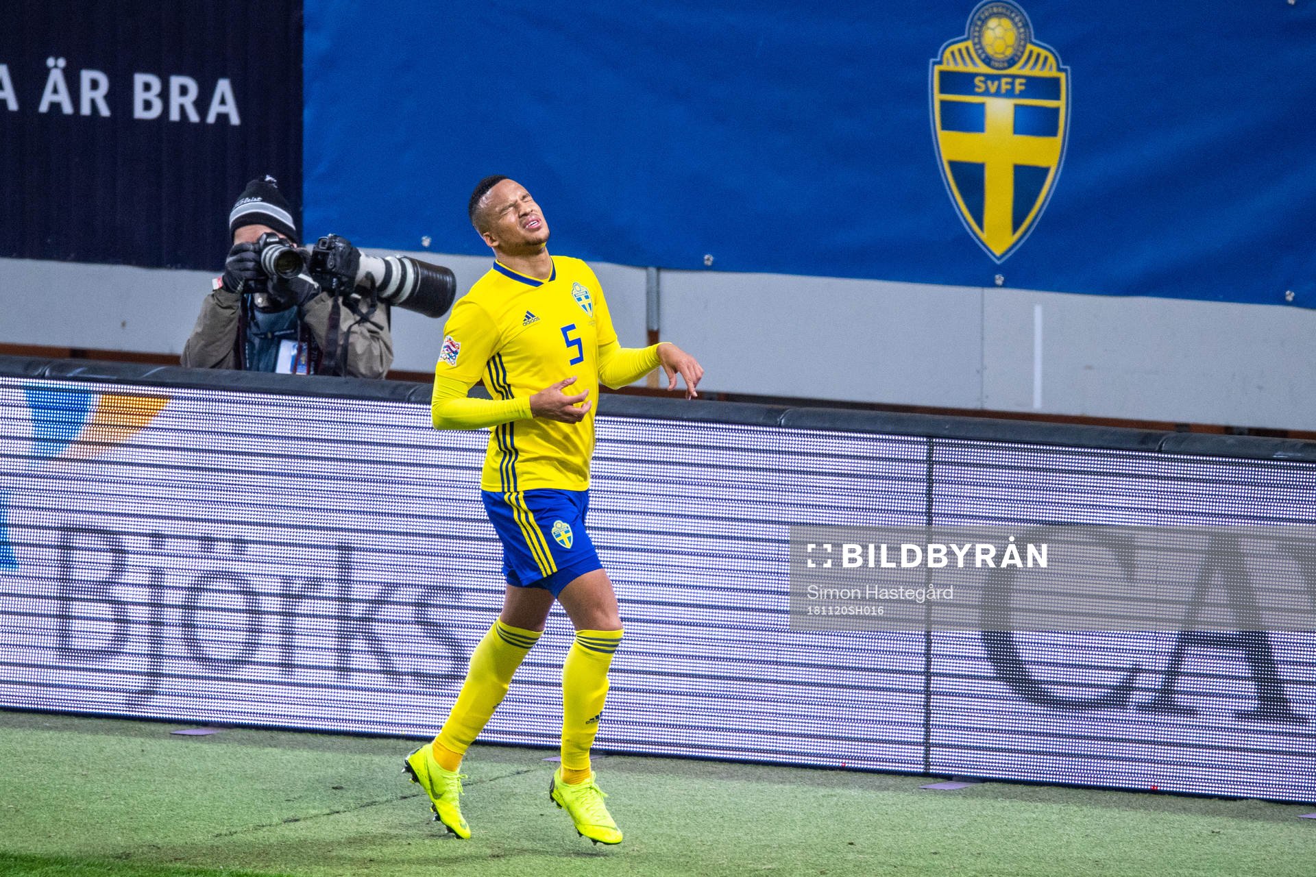Martin Olsson of Sweden looks dejected