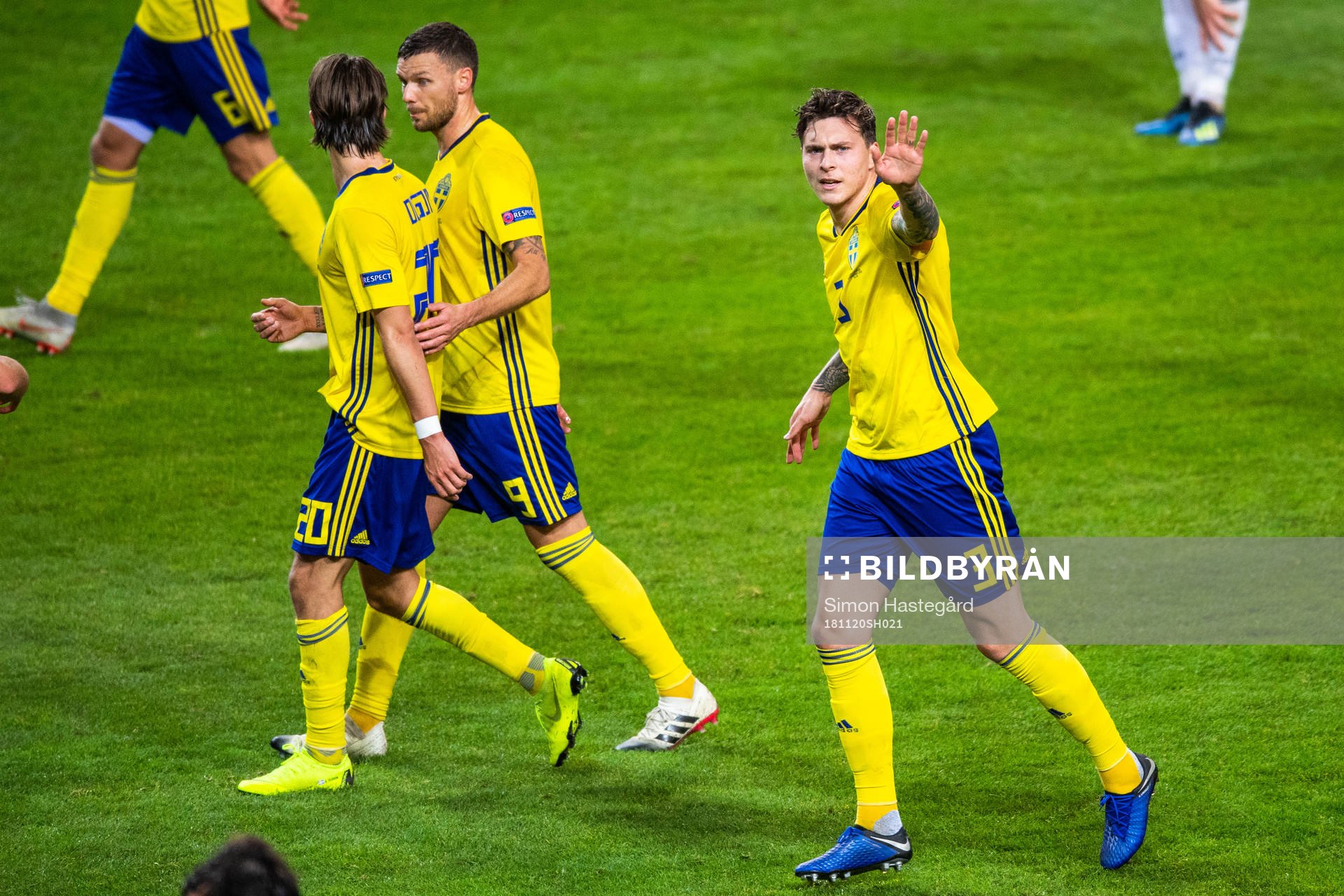 Victor Nilsson Lindelöf of Sweden celebrates