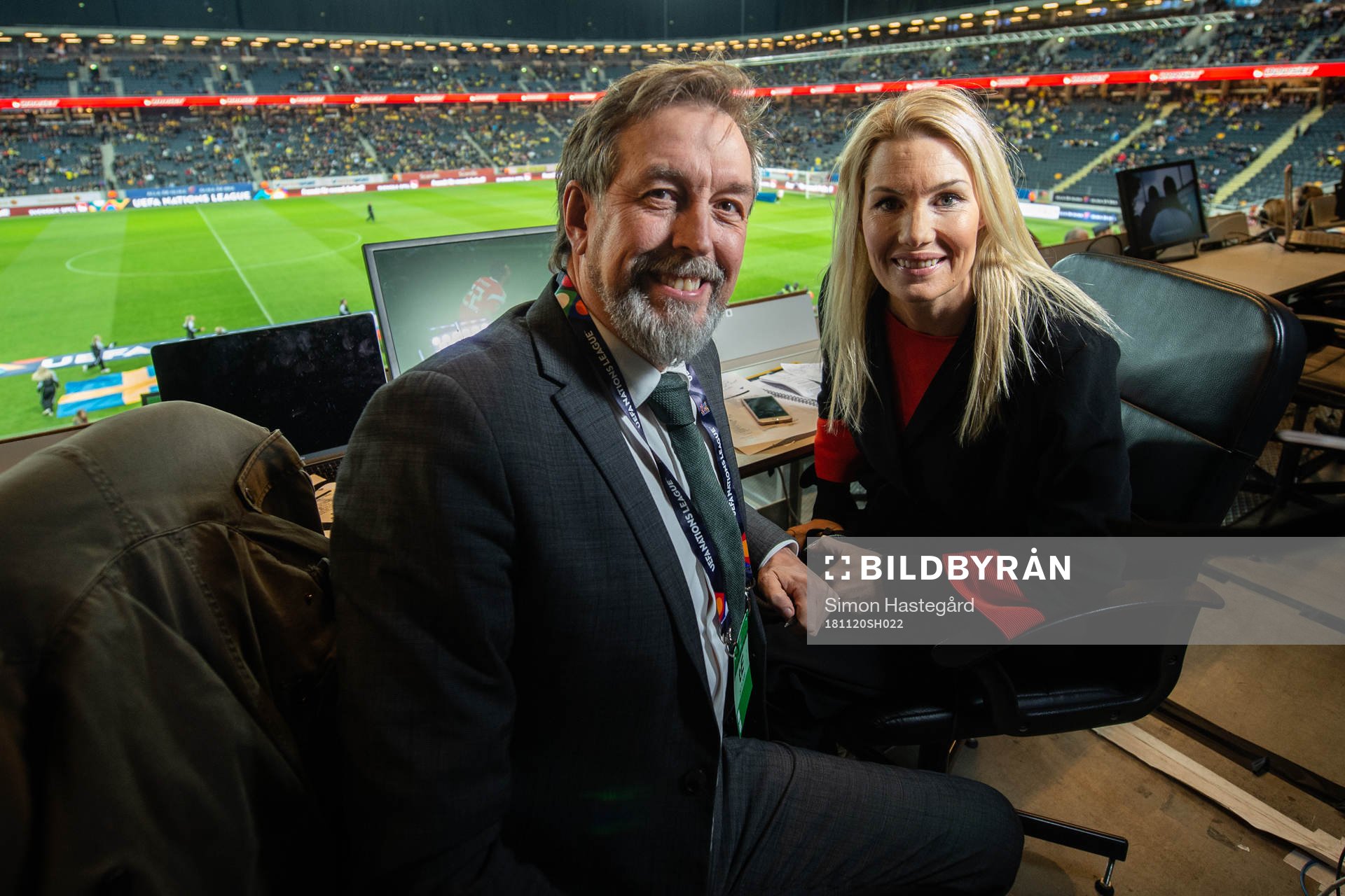 Åke Unger and Hanna Marklund, commentator of Cmore