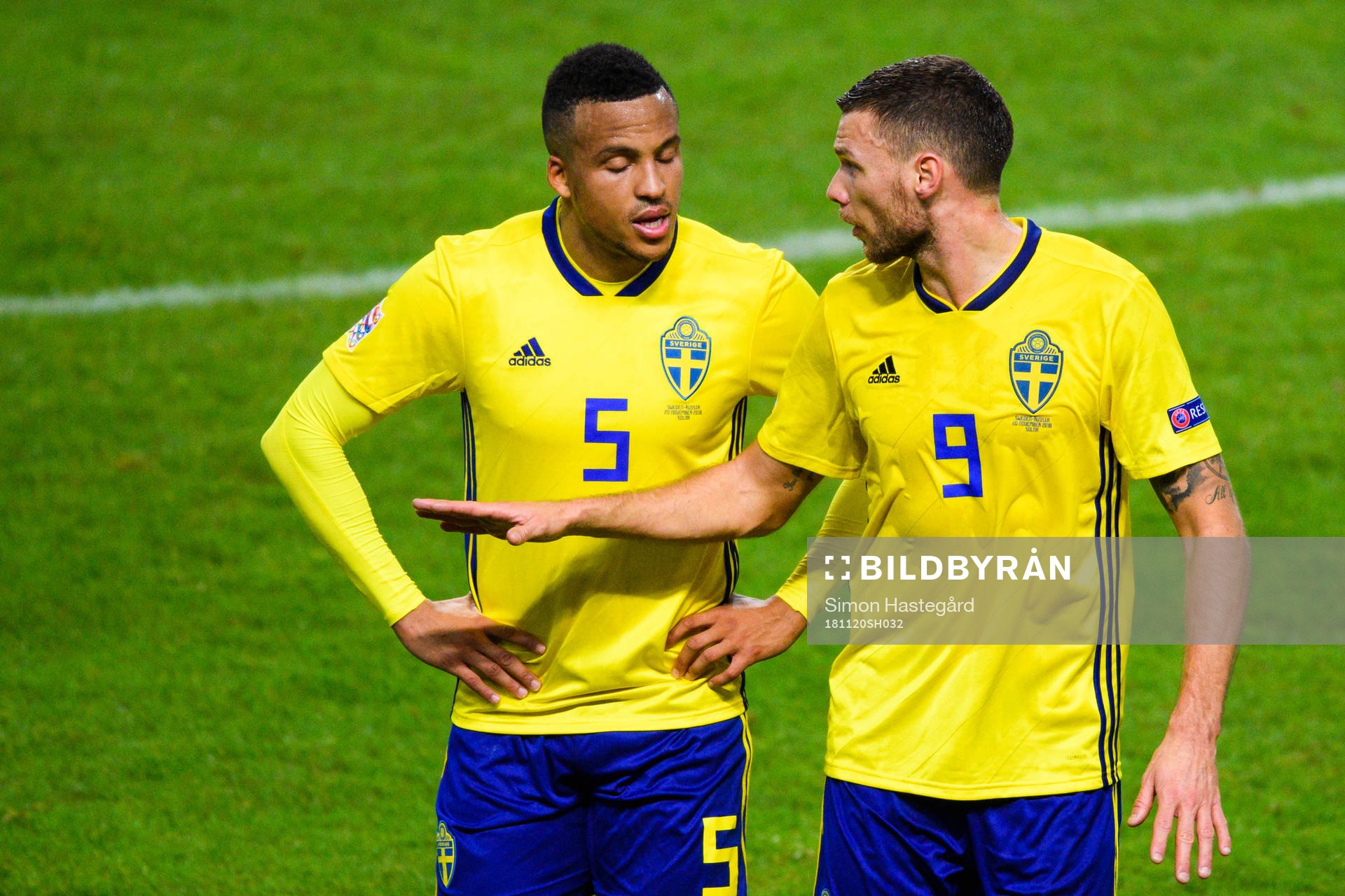 Martin Olsson and Marcus Berg of Sweden