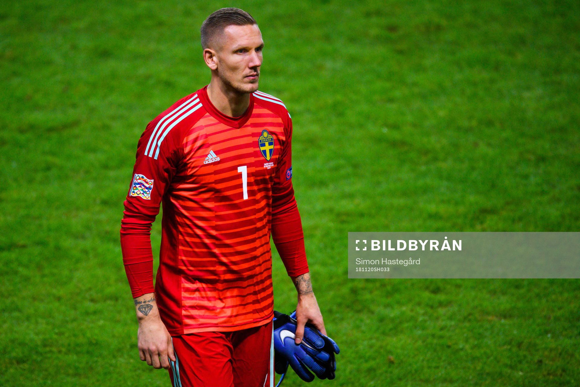 goalkeeper Robin Olsen of Sweden