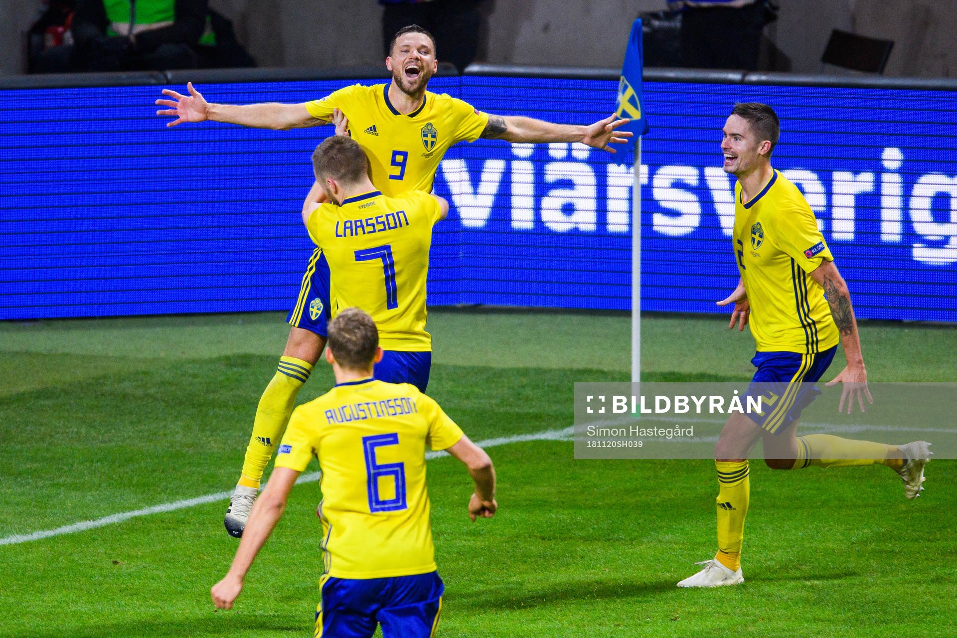 Marcus Berg of Sweden celebrates