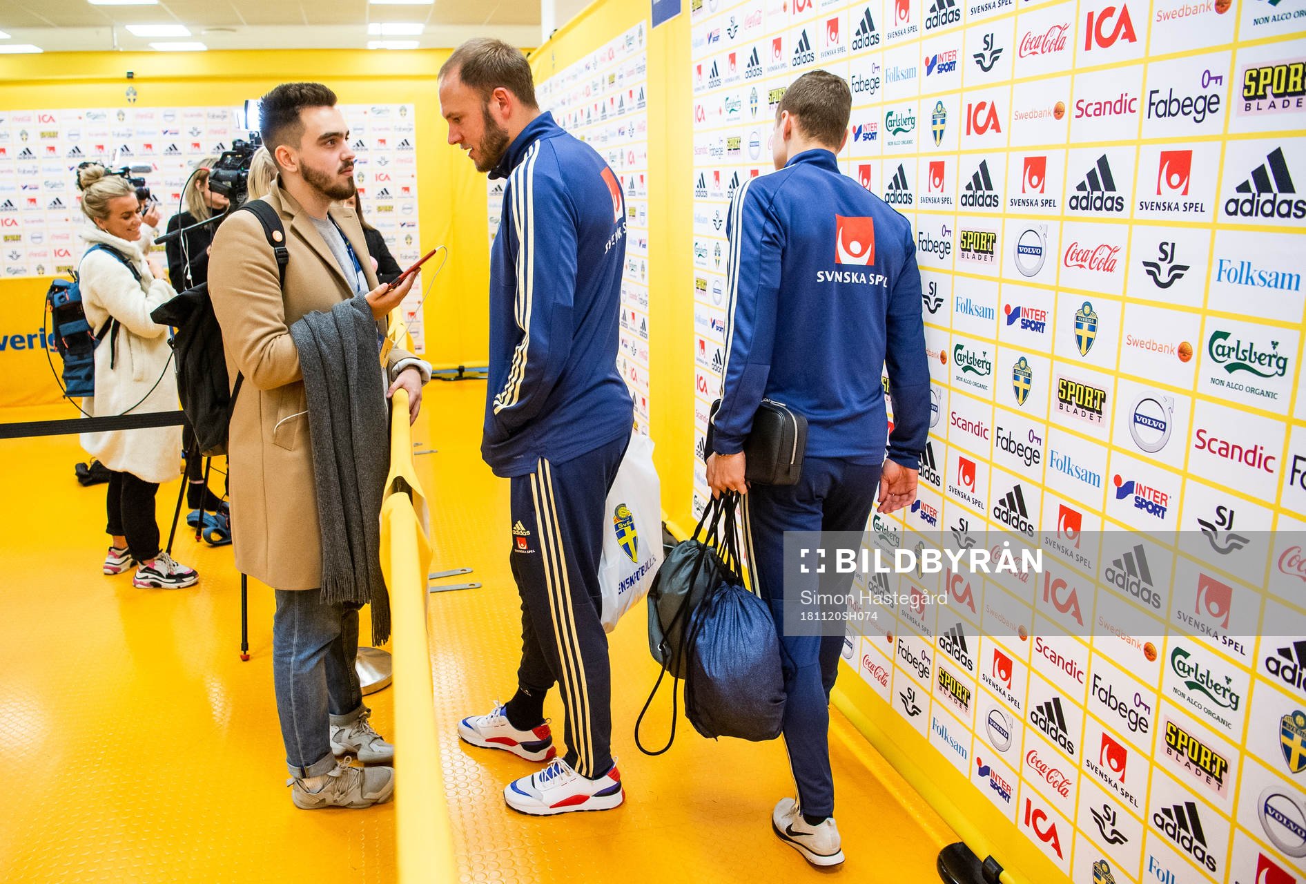 Viktor Claesson of Sweden leaves the mixed zone after the Nations League football match between Sweden and Russia on November 20, 2018 in Stockholm.