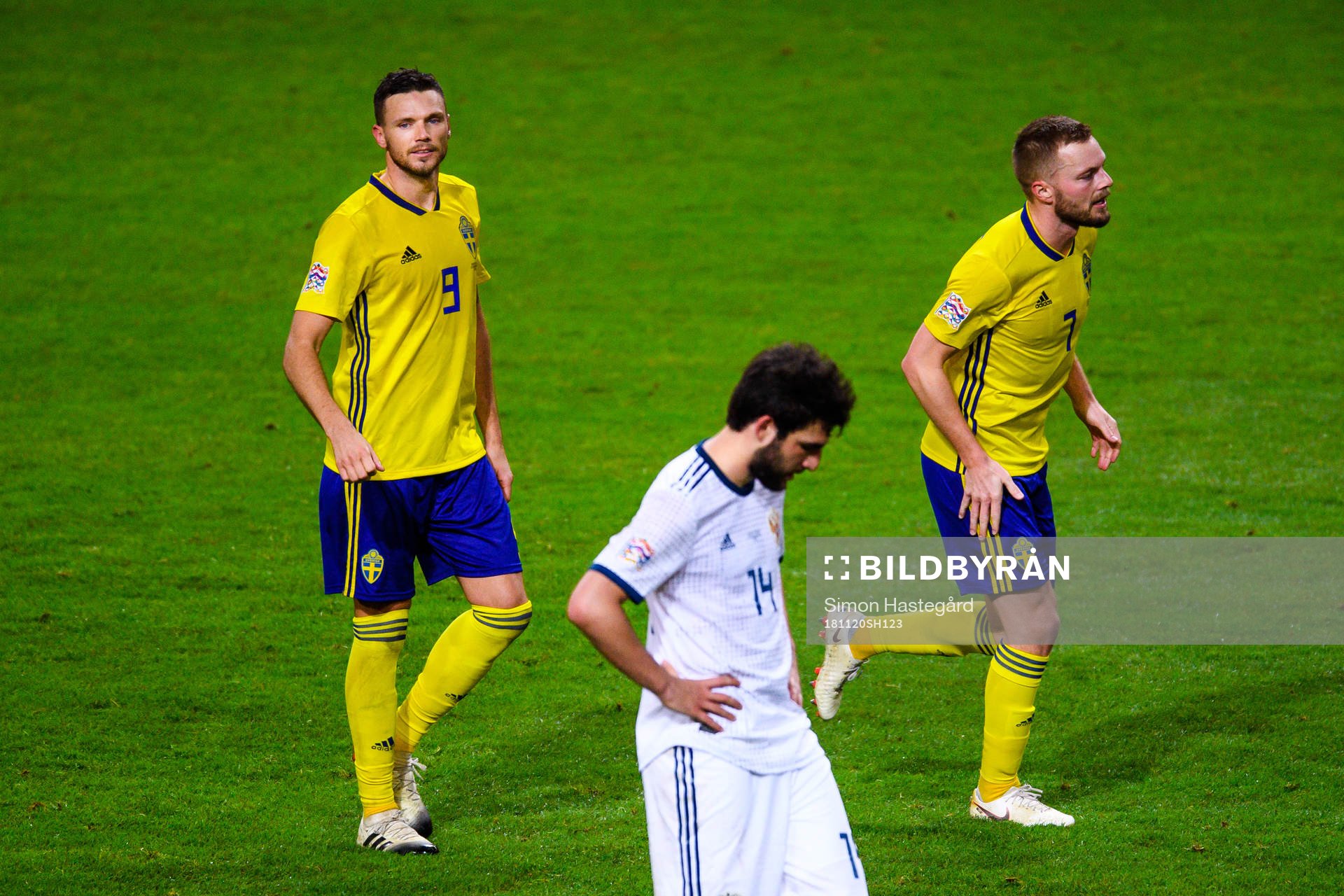 Marcus Berg of Sweden and Sebastian Larsson  of Sweden